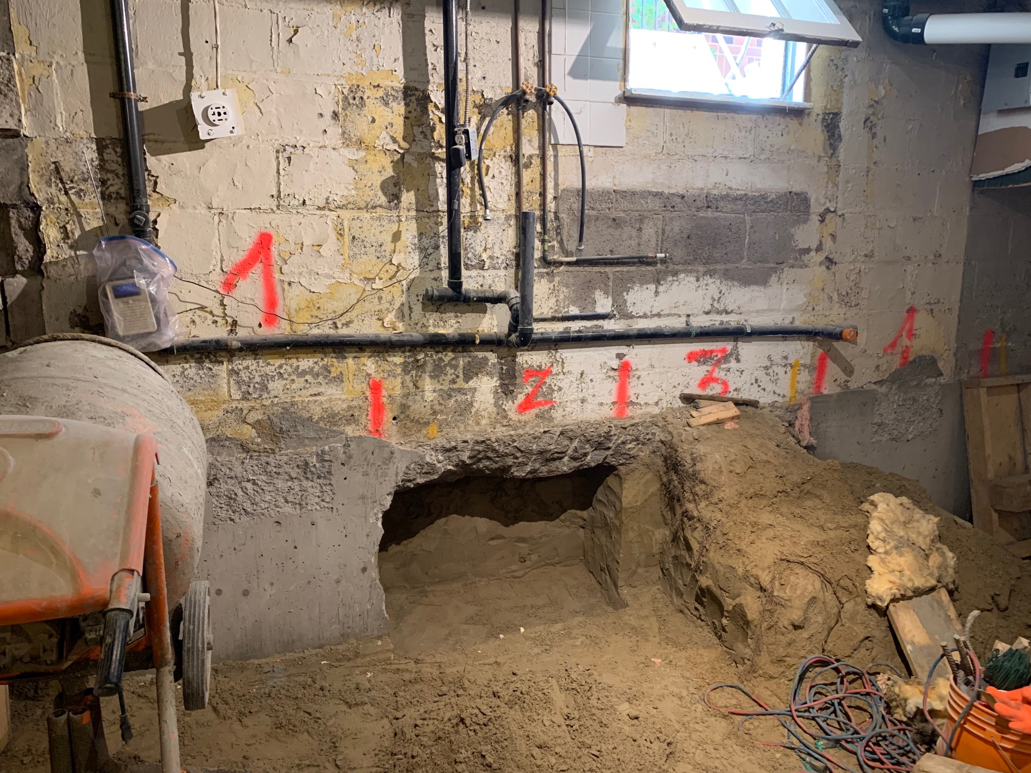 Basement underpinning — Willingdon Blvd, Toronto