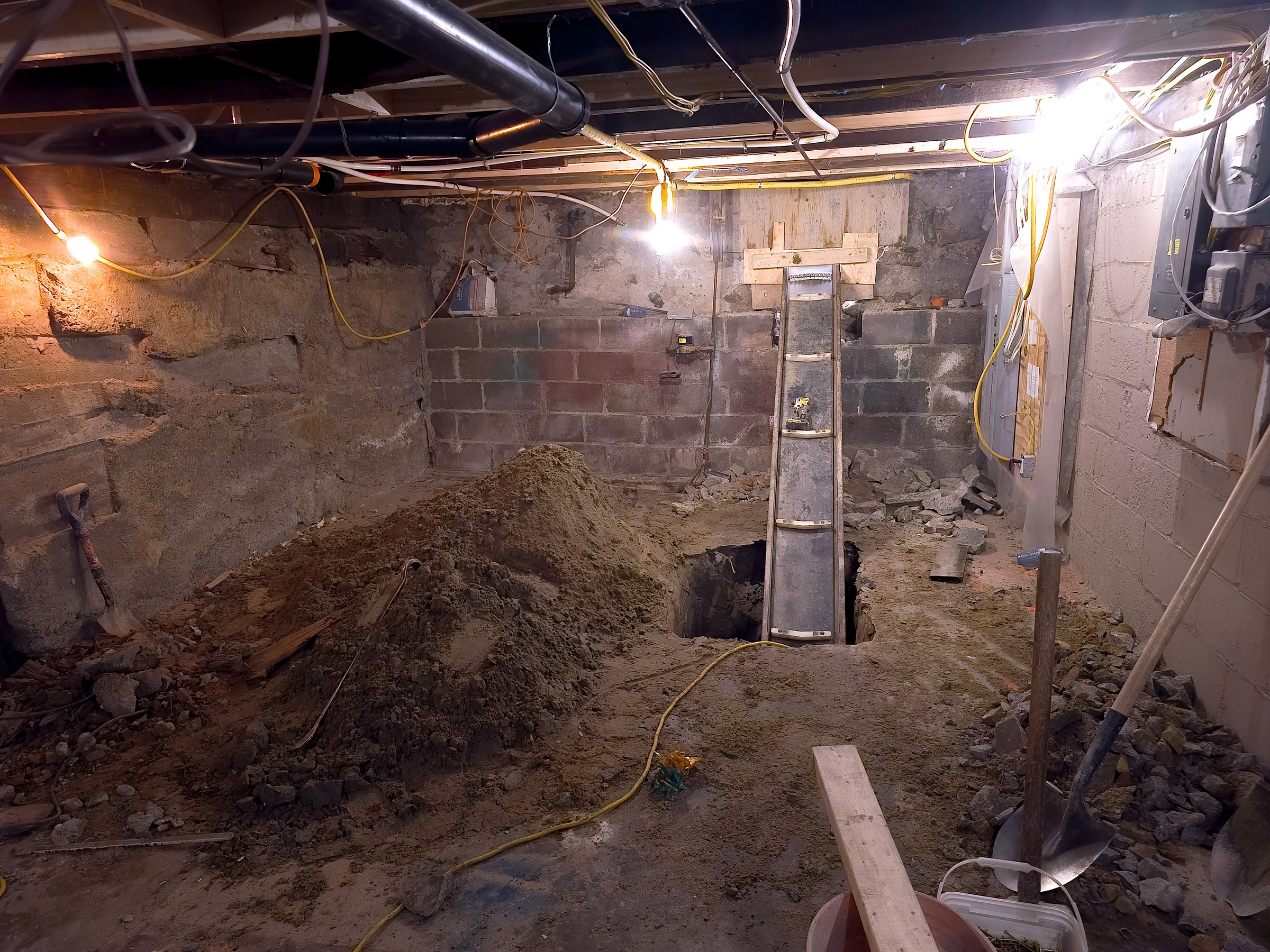 Basement underpinning — Dufferin Grove, Toronto