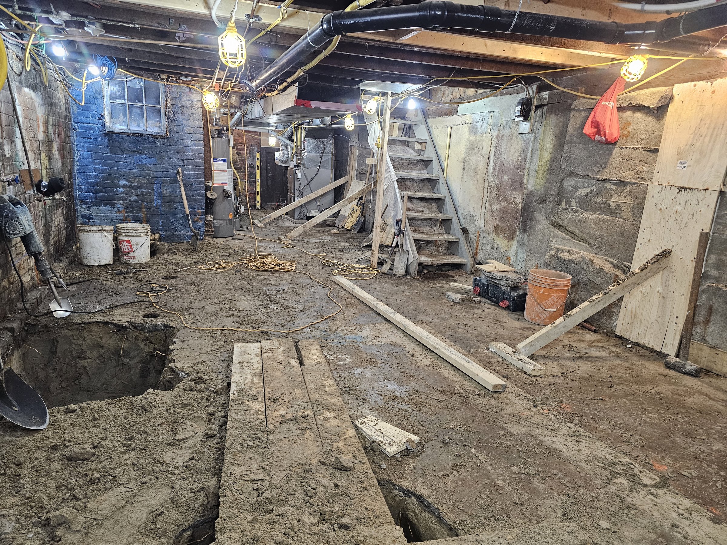 Basement underpinning — Dufferin Grove, Toronto