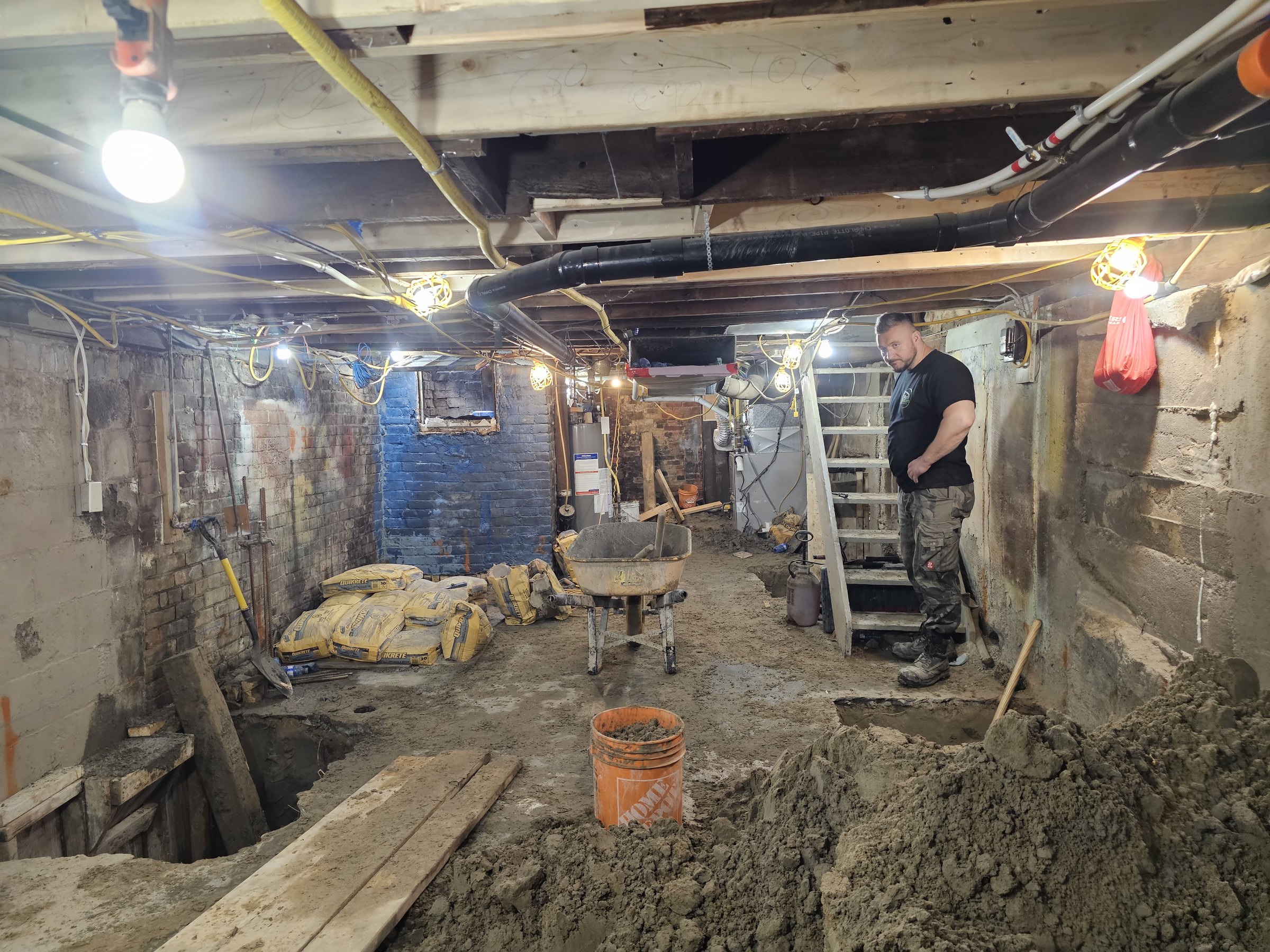 Basement underpinning — Dufferin Grove, Toronto