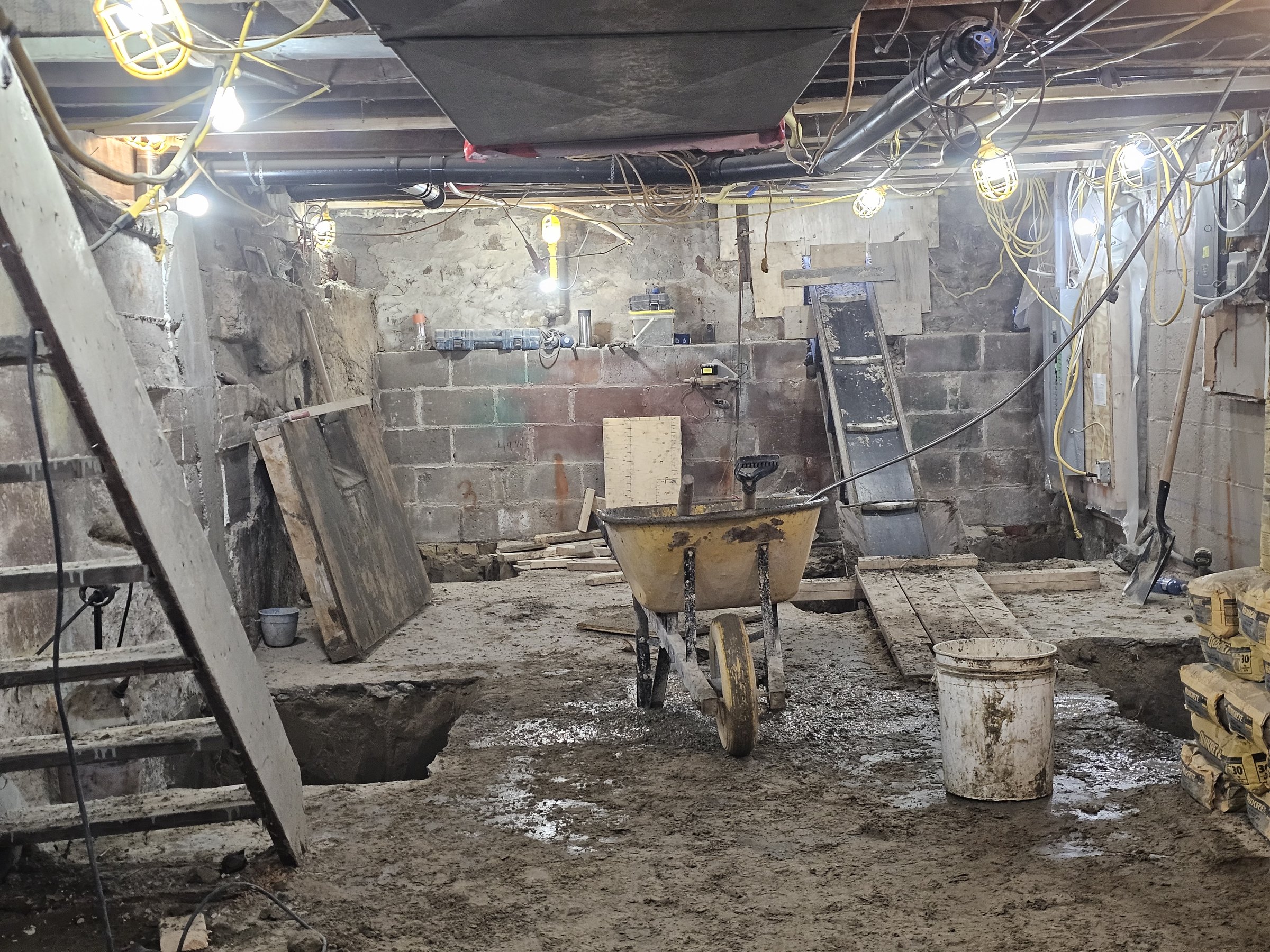 Basement underpinning — Dufferin Grove, Toronto