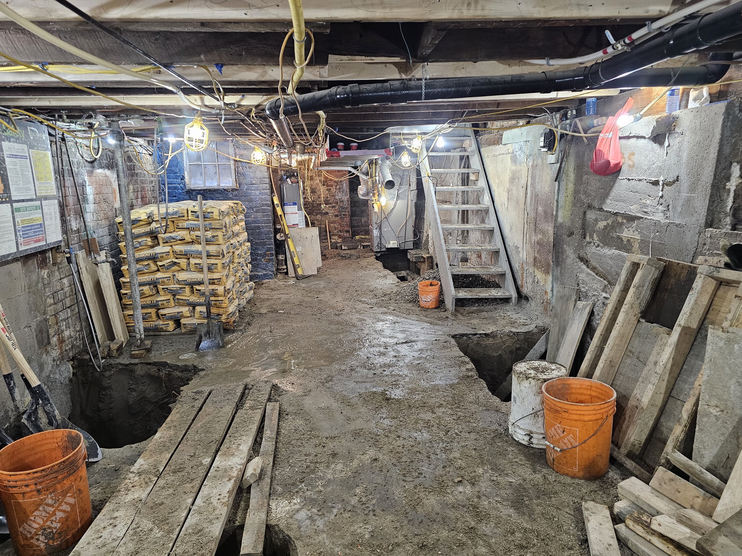 Basement underpinning — Dufferin Grove, Toronto