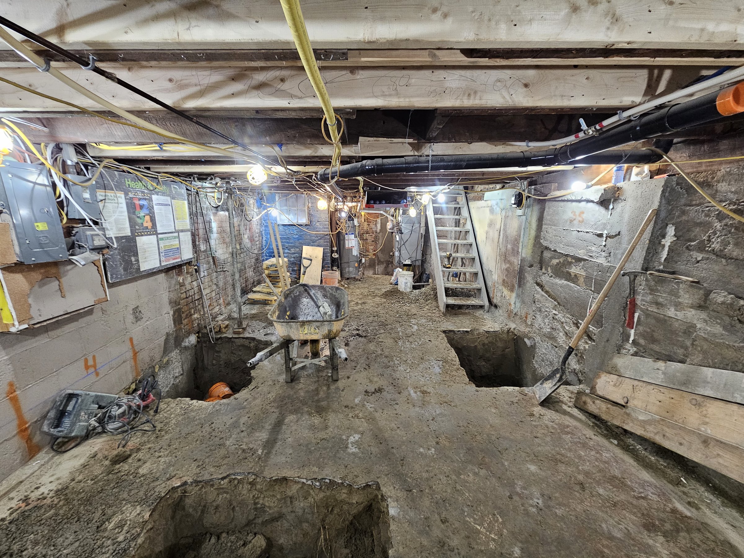 Basement underpinning — Dufferin Grove, Toronto