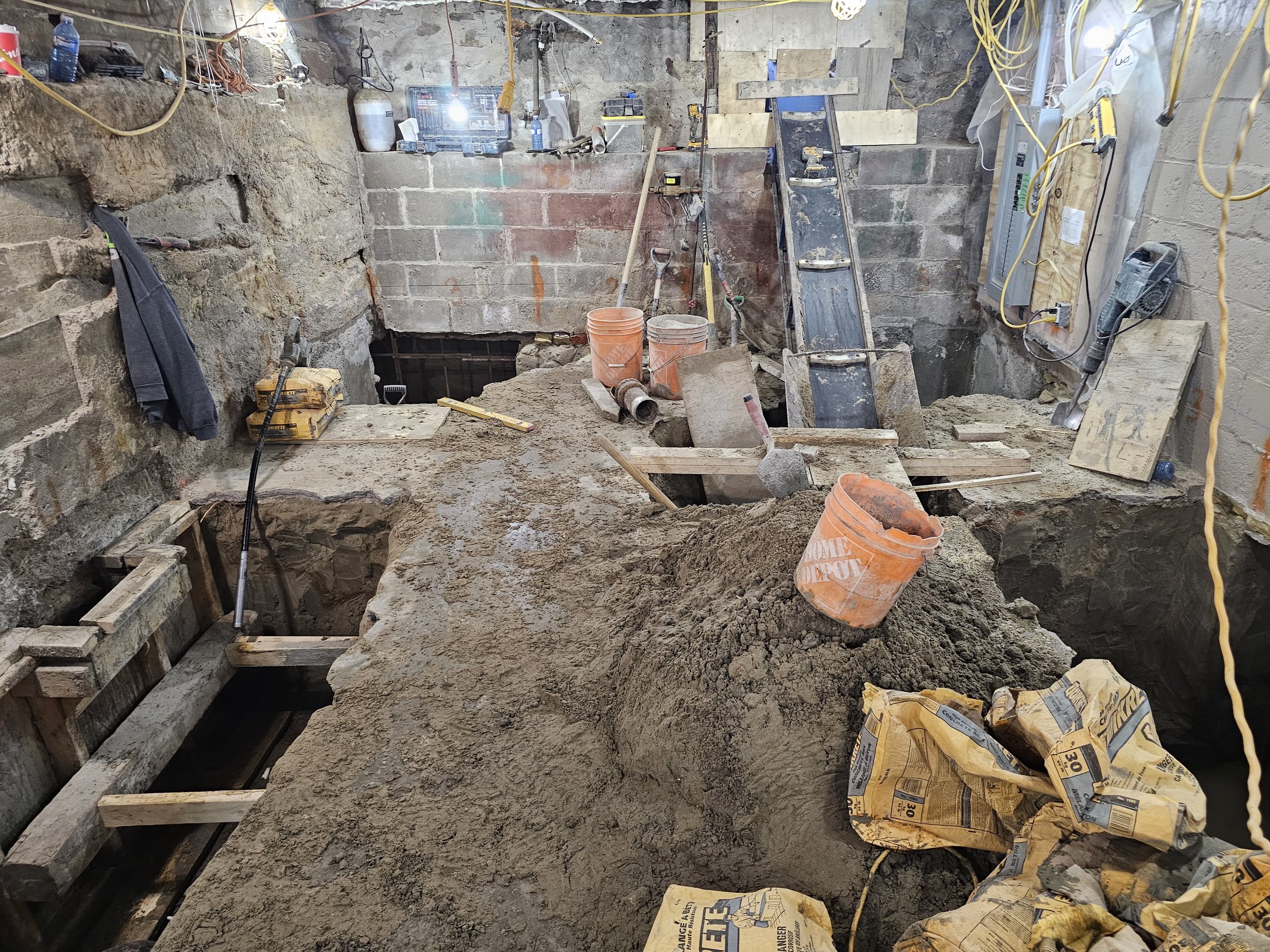 Basement underpinning — Dufferin Grove, Toronto