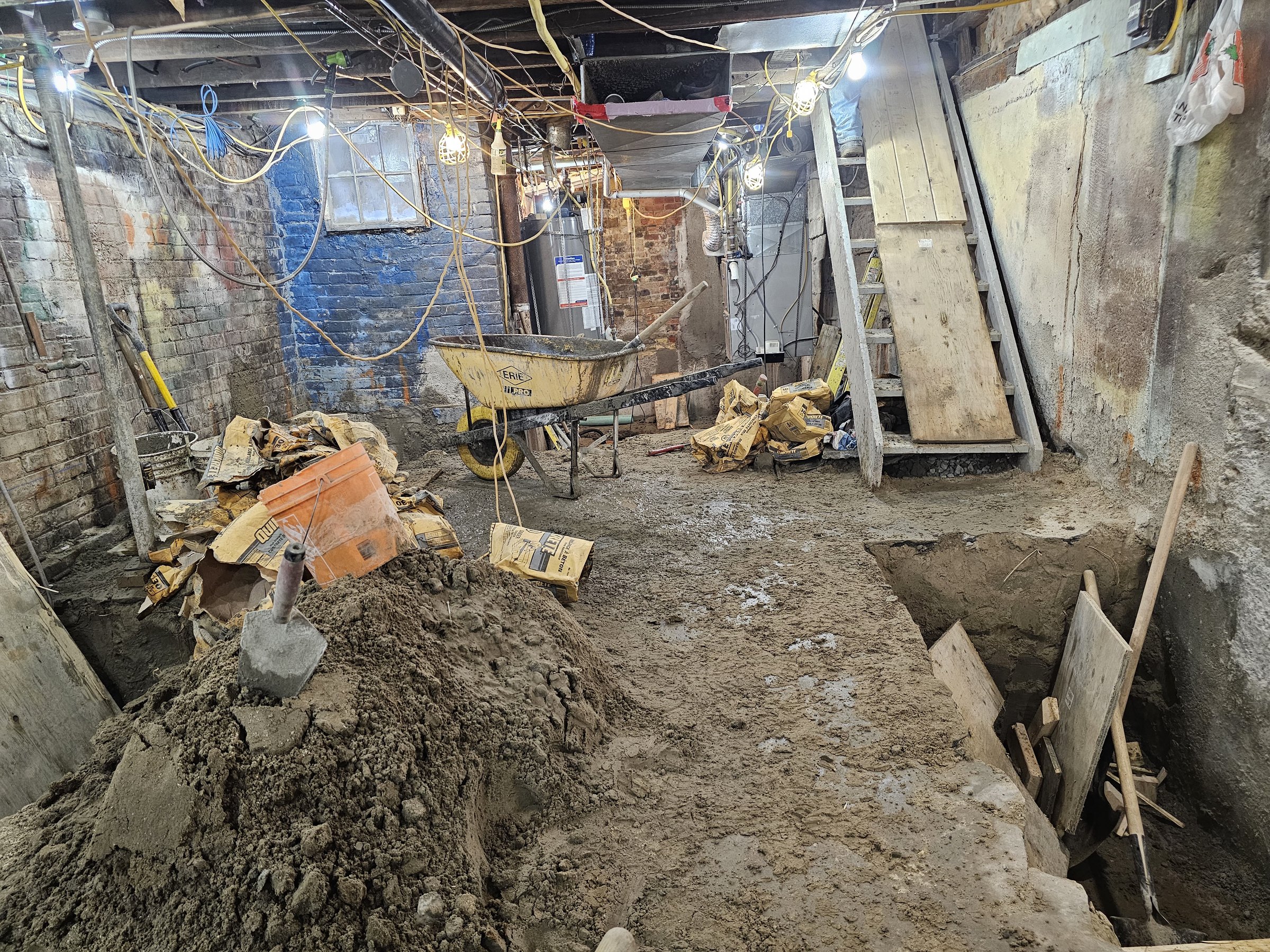 Basement underpinning — Dufferin Grove, Toronto