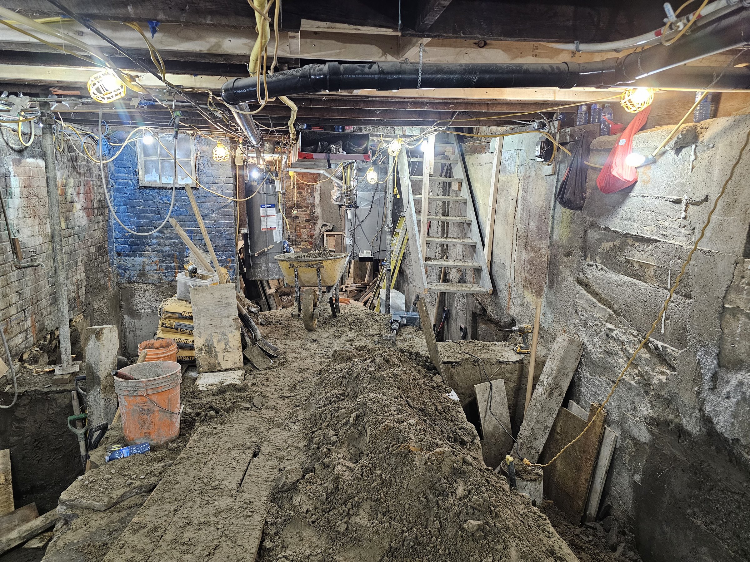 Basement underpinning — Dufferin Grove, Toronto