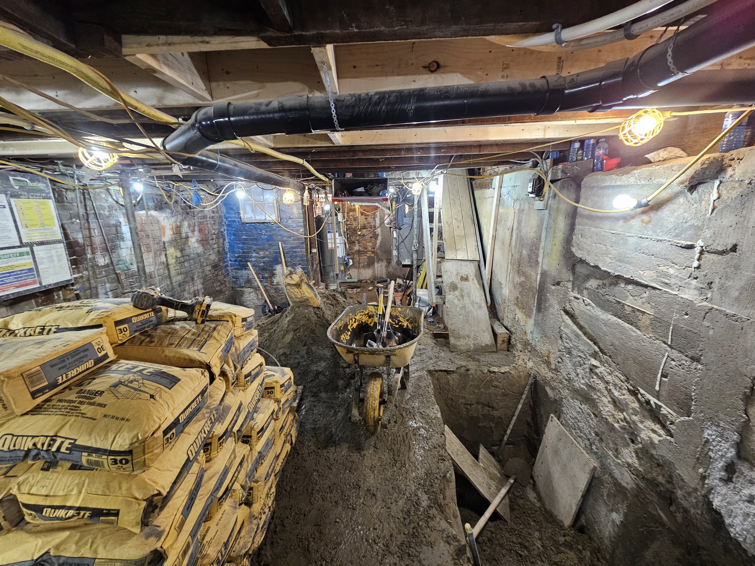 Basement underpinning — Dufferin Grove, Toronto