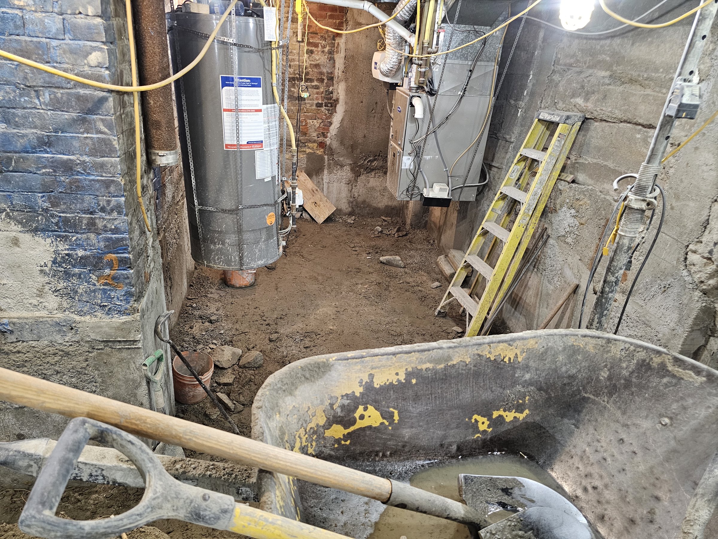 Basement underpinning — Dufferin Grove, Toronto
