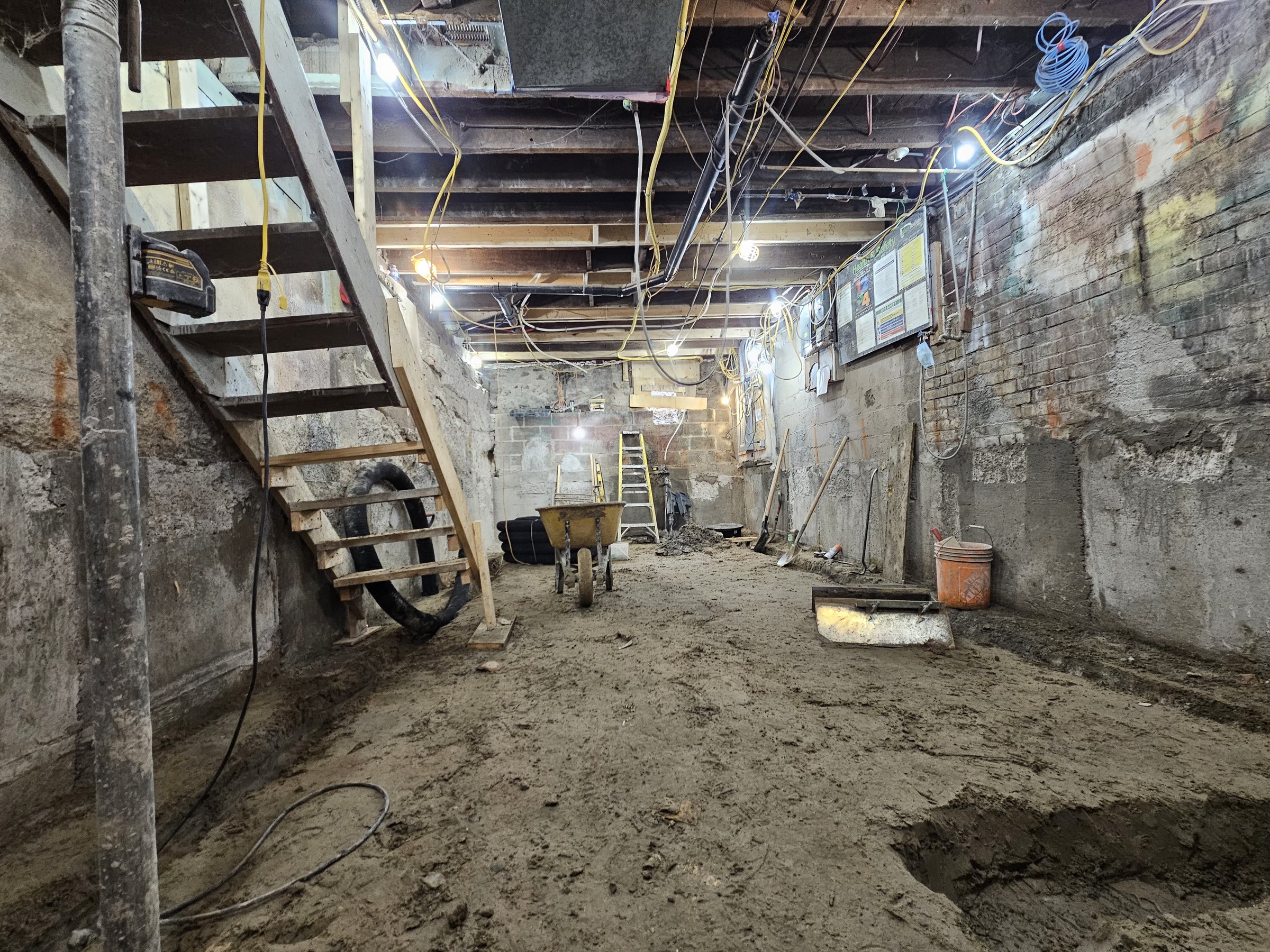 Basement underpinning — Dufferin Grove, Toronto