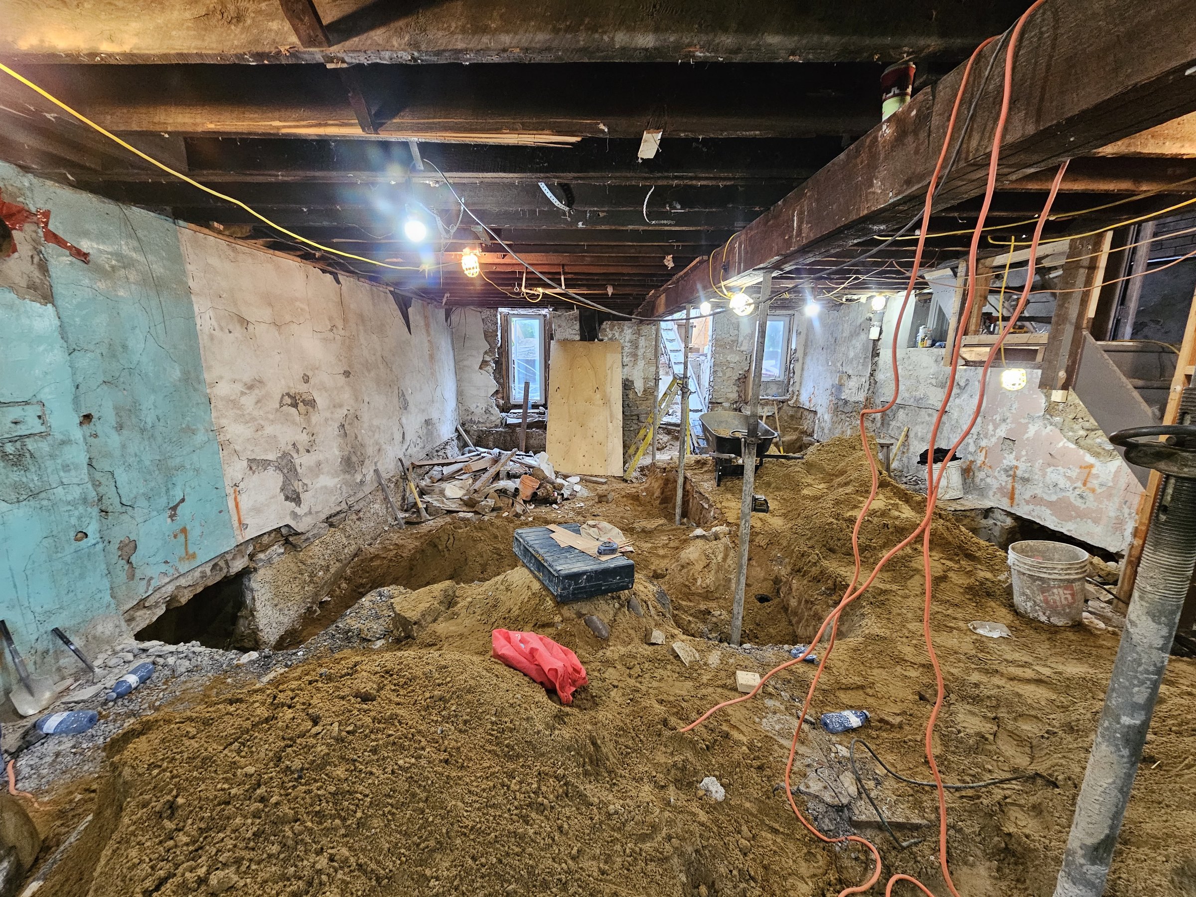 Basement underpinning — Roncesvalles, Toronto