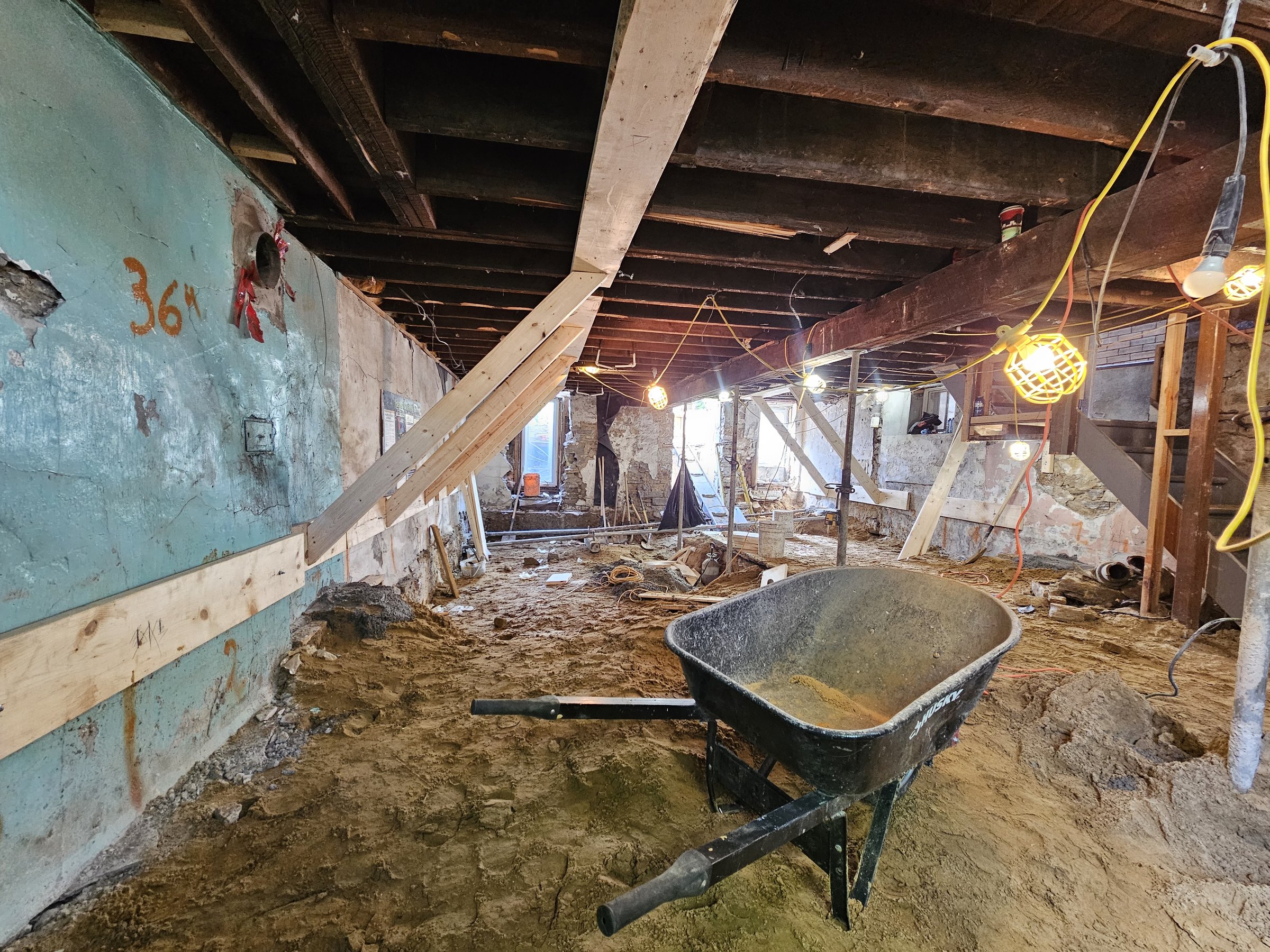 Basement underpinning — Roncesvalles, Toronto