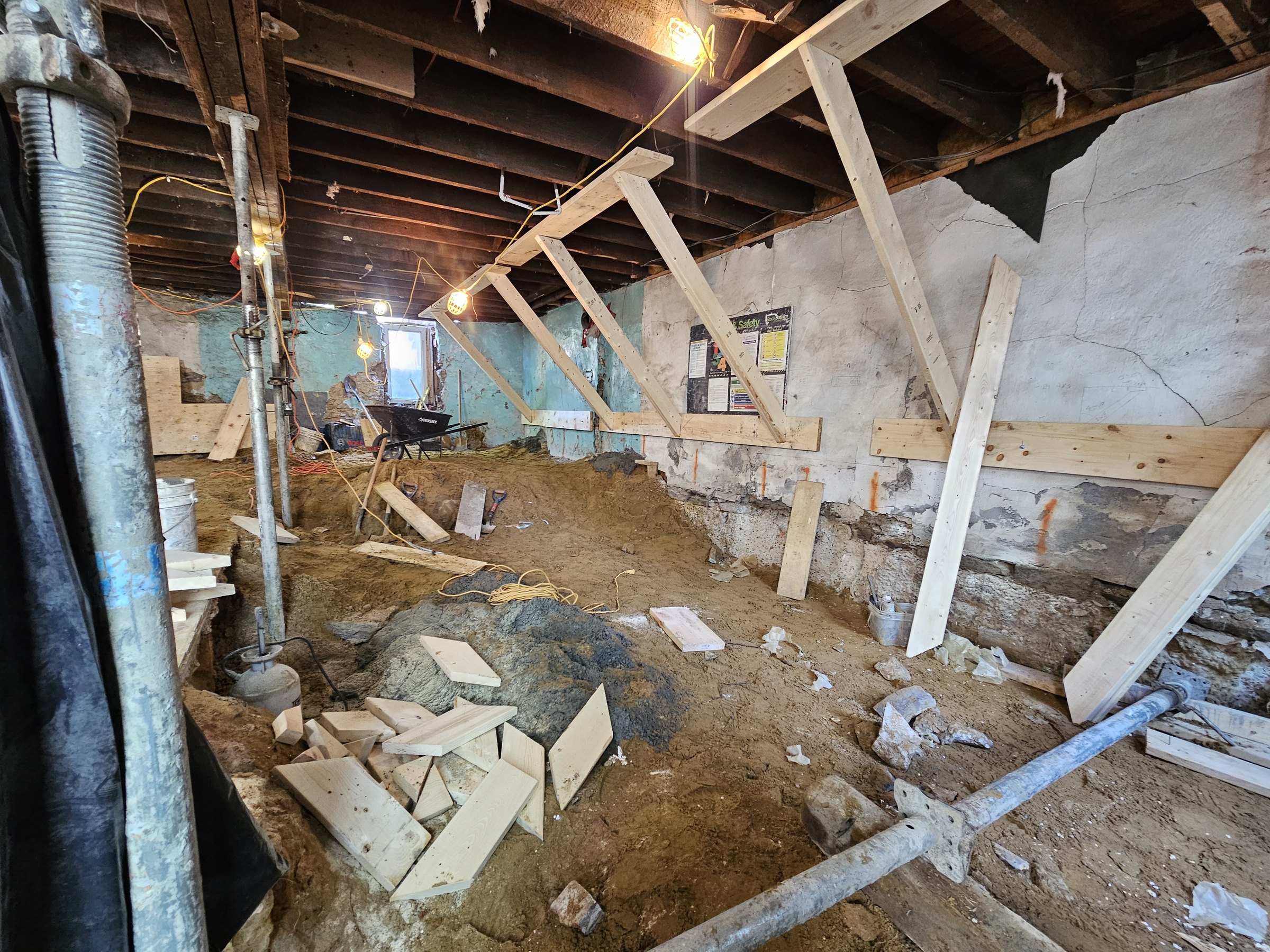 Basement underpinning — Roncesvalles, Toronto