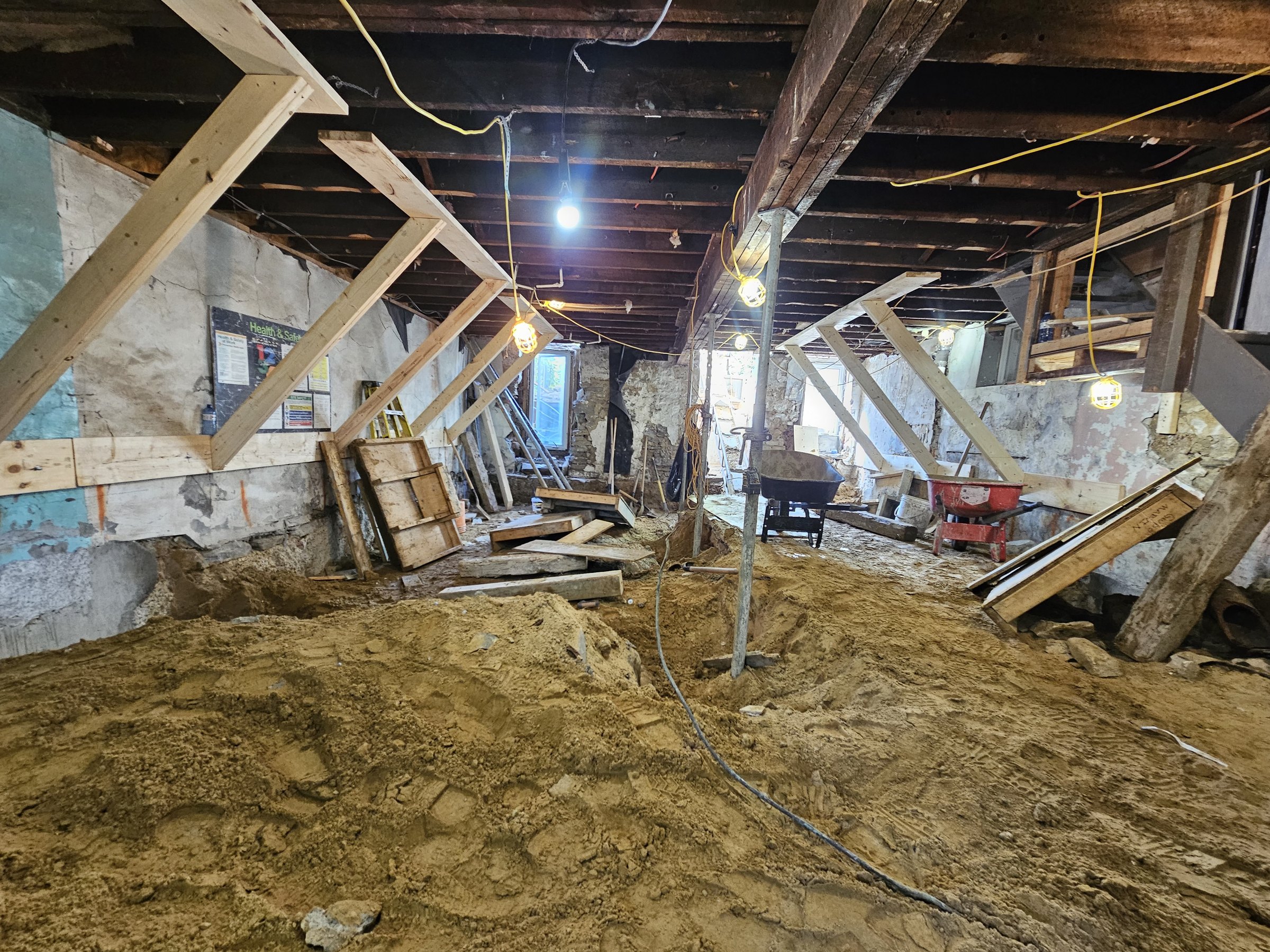 Basement underpinning — Roncesvalles, Toronto