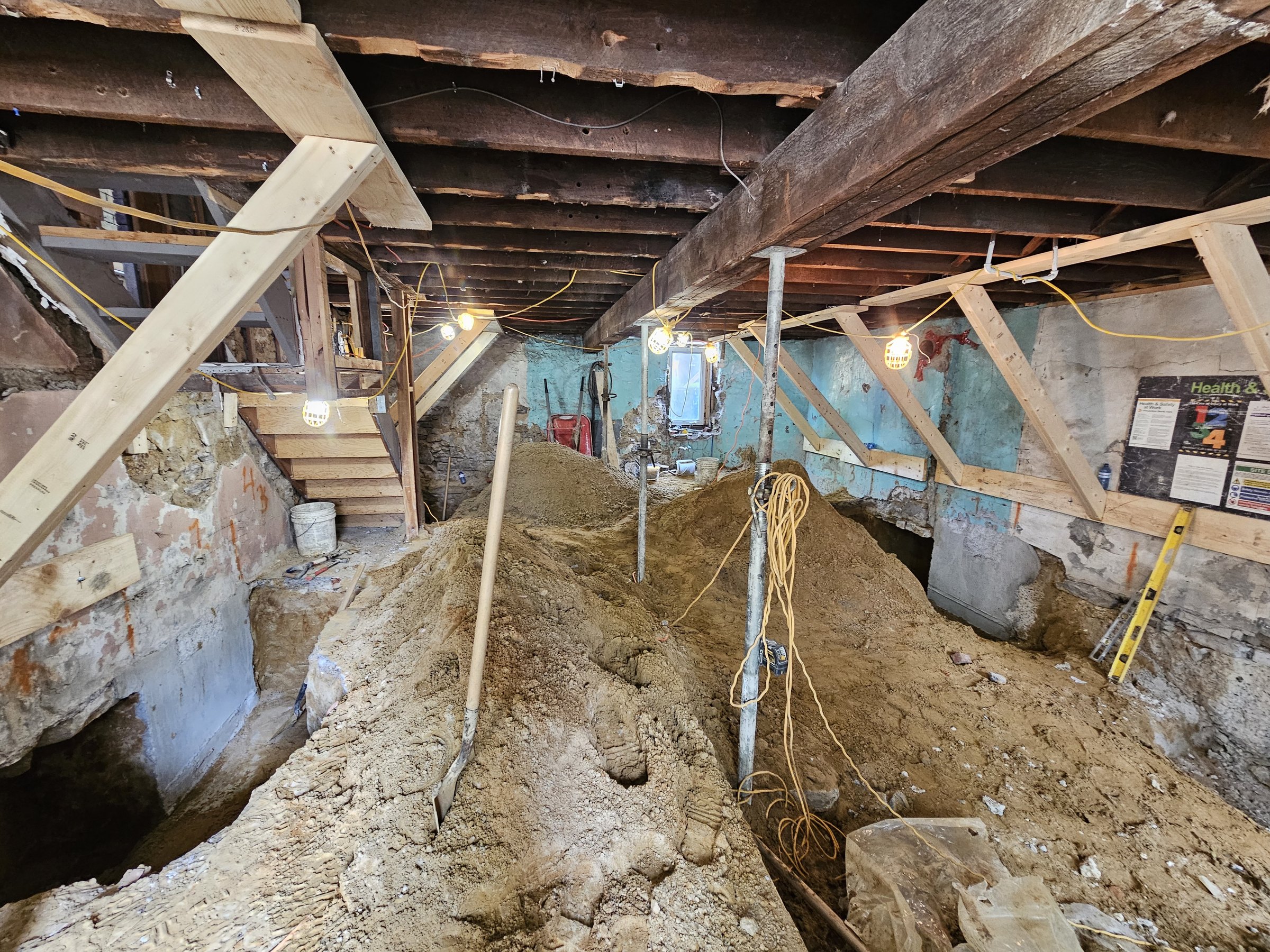 Basement underpinning — Roncesvalles, Toronto
