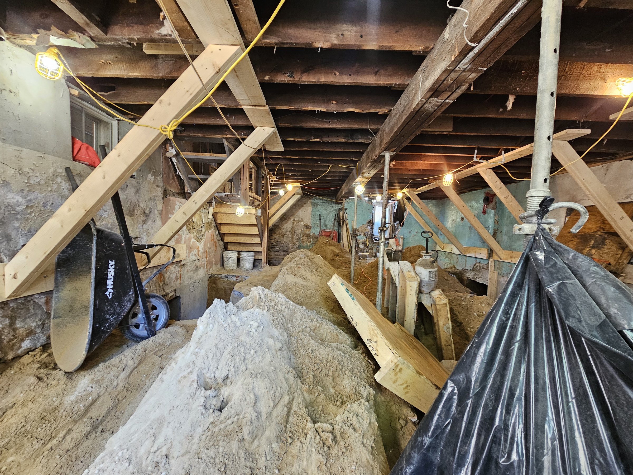 Basement underpinning — Roncesvalles, Toronto