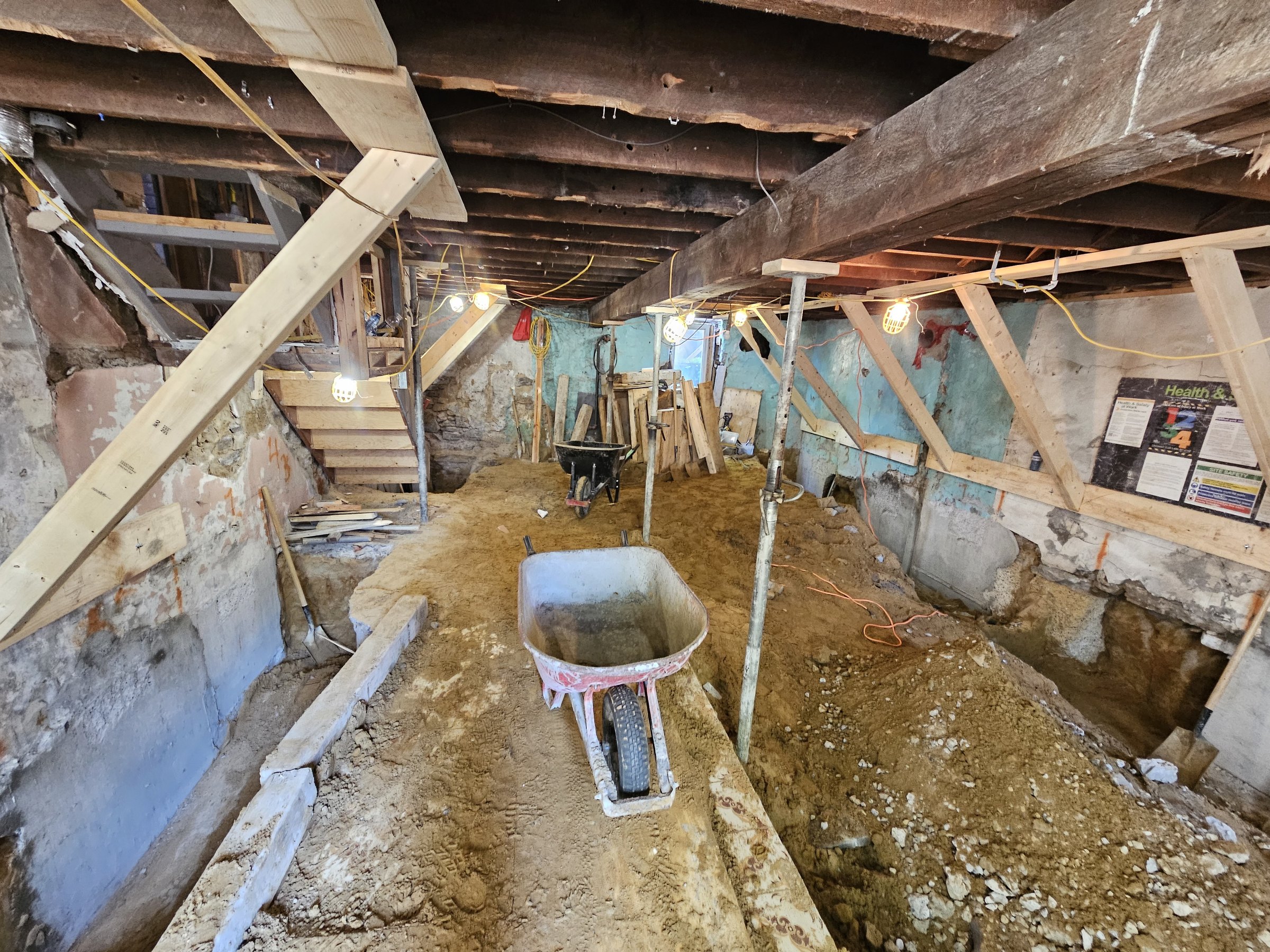 Basement underpinning — Roncesvalles, Toronto