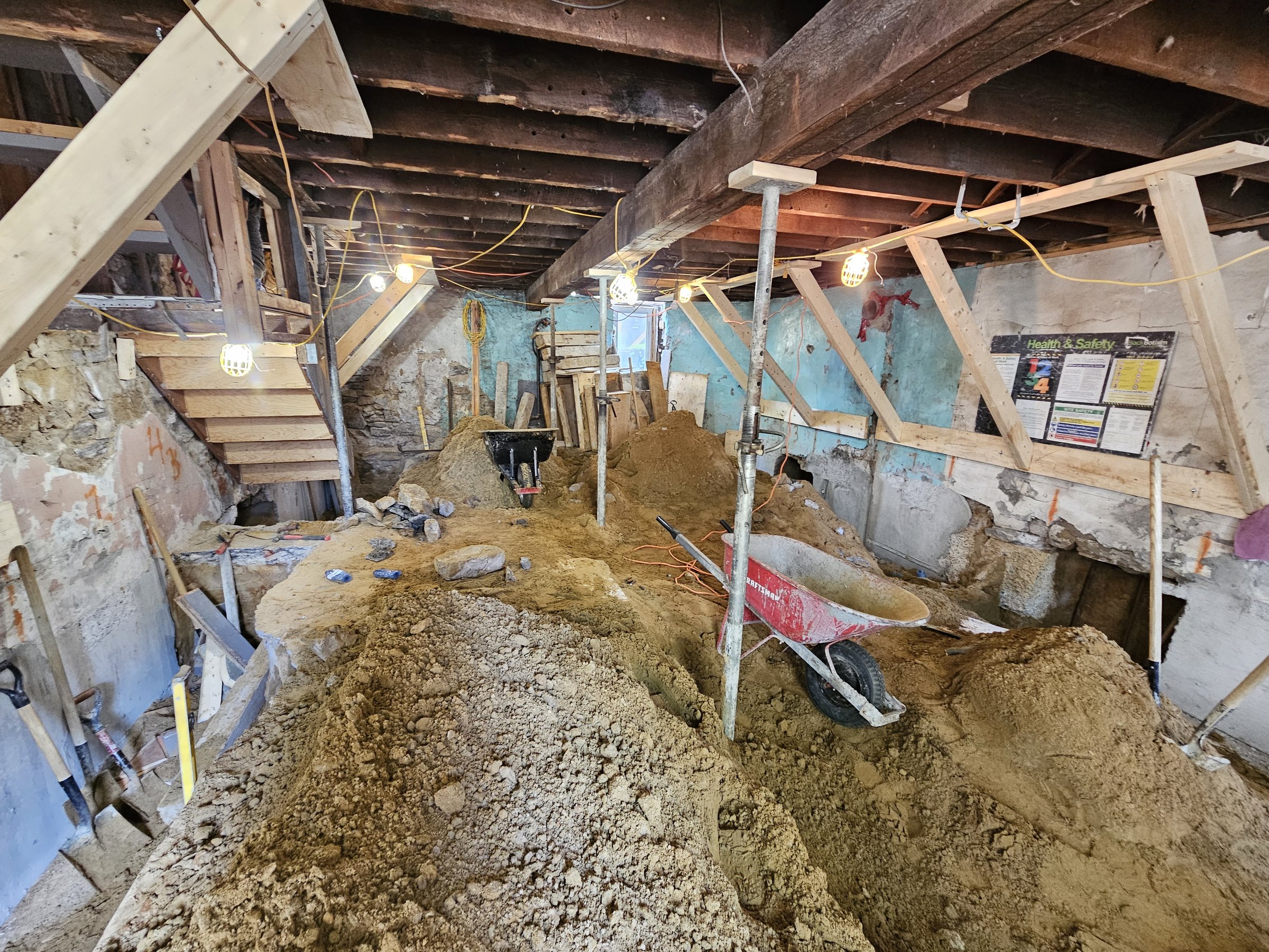 Basement underpinning — Roncesvalles, Toronto
