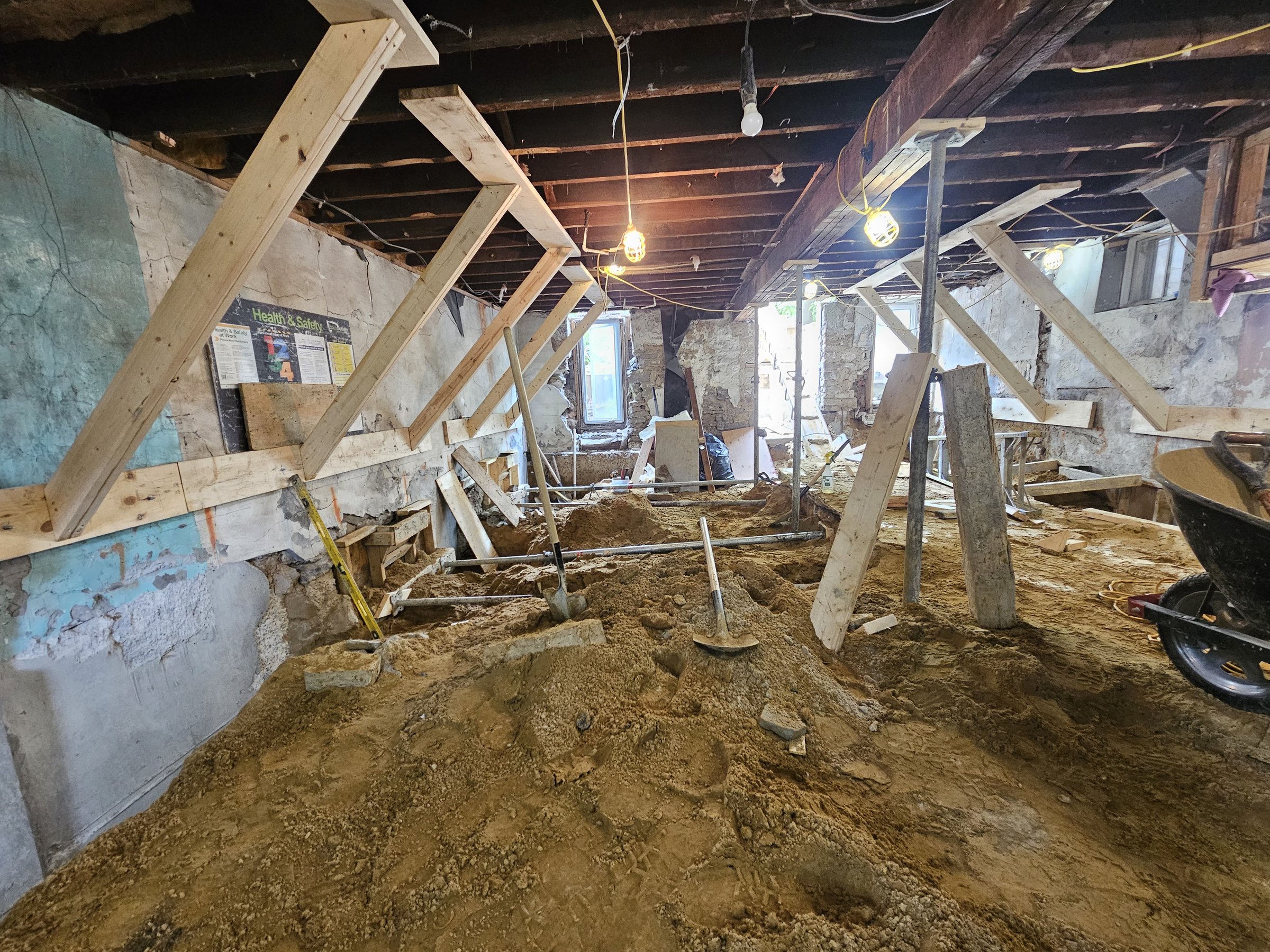 Basement underpinning — Roncesvalles, Toronto