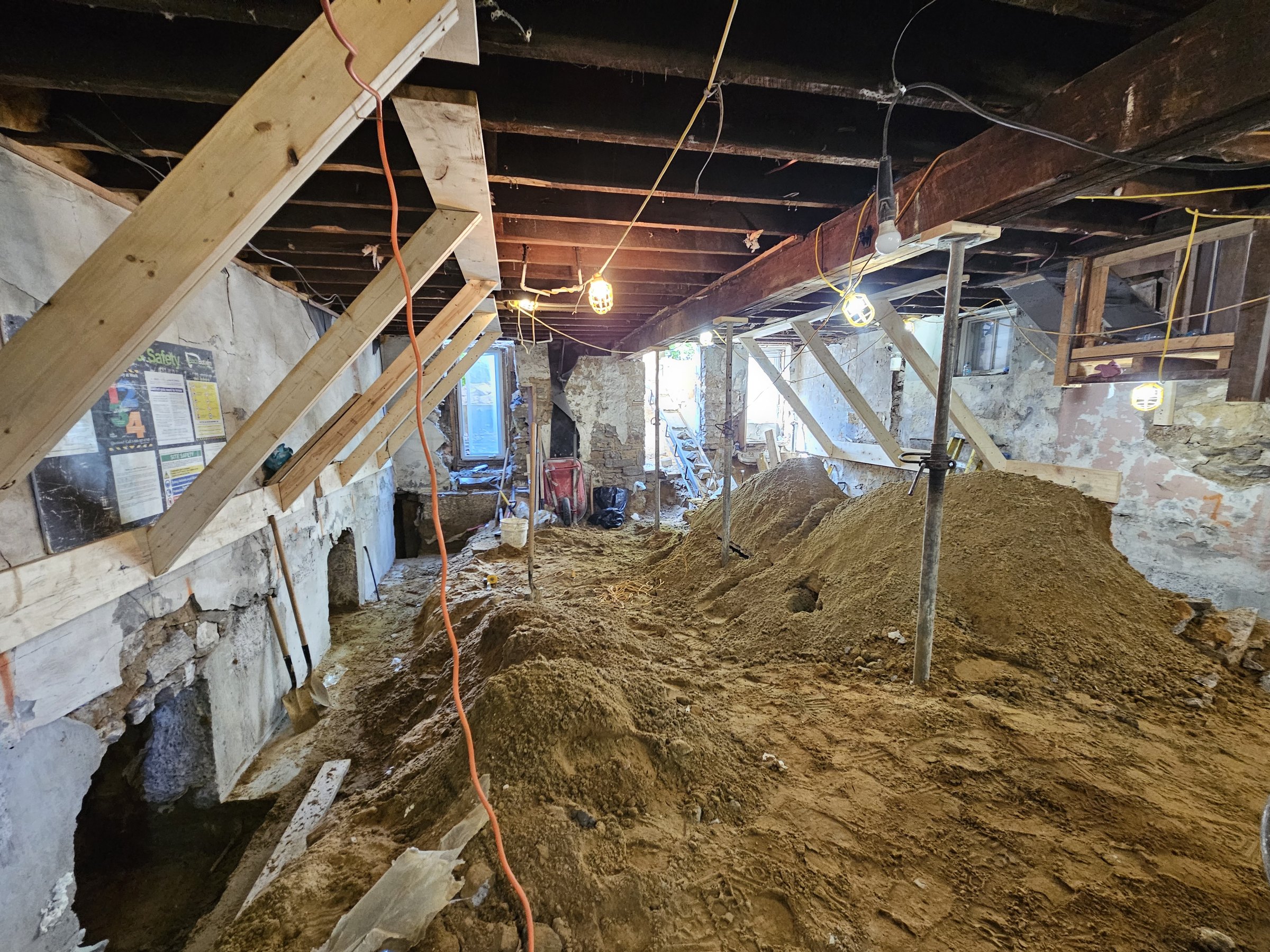 Basement underpinning — Roncesvalles, Toronto