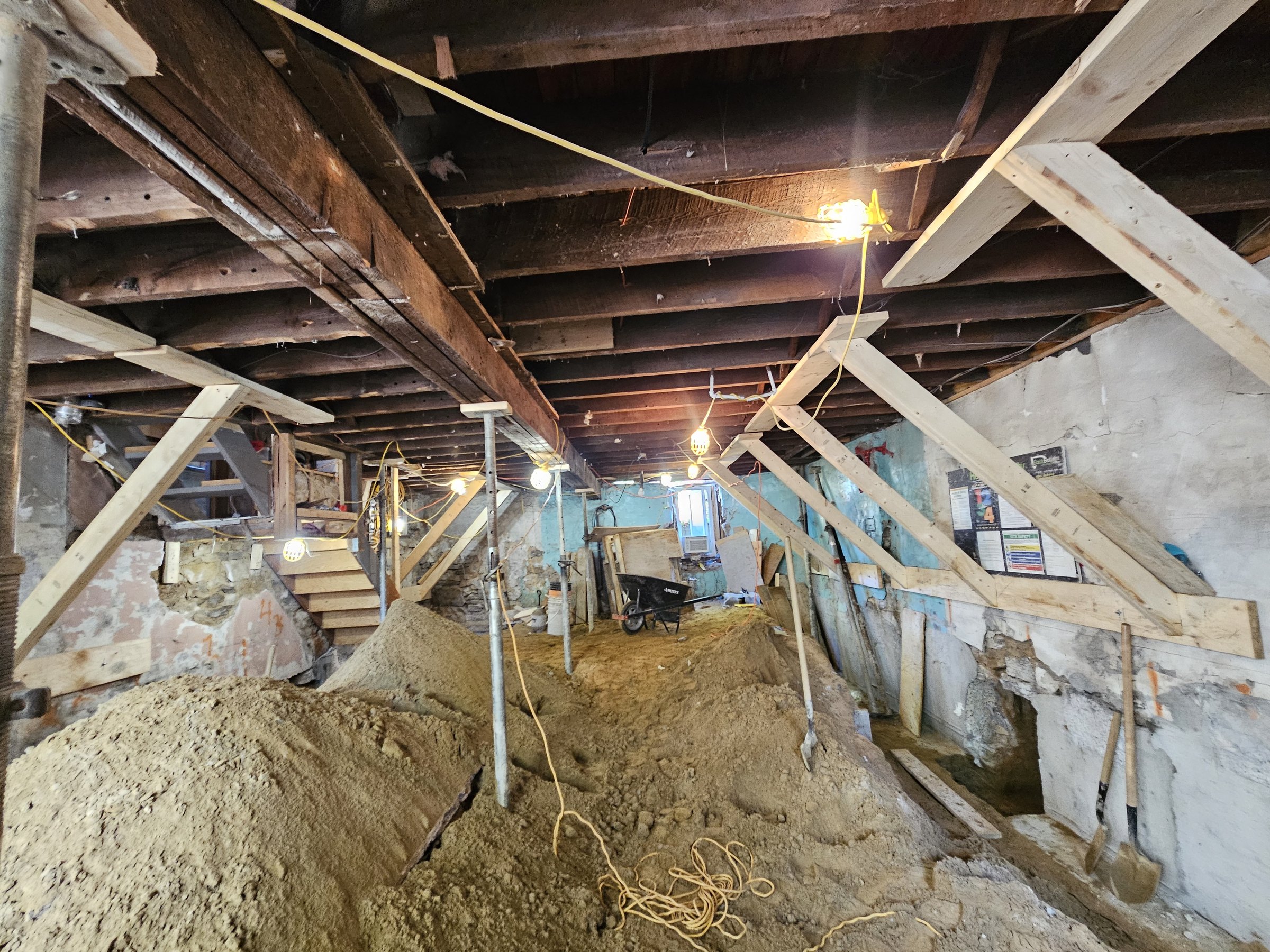 Basement underpinning — Roncesvalles, Toronto