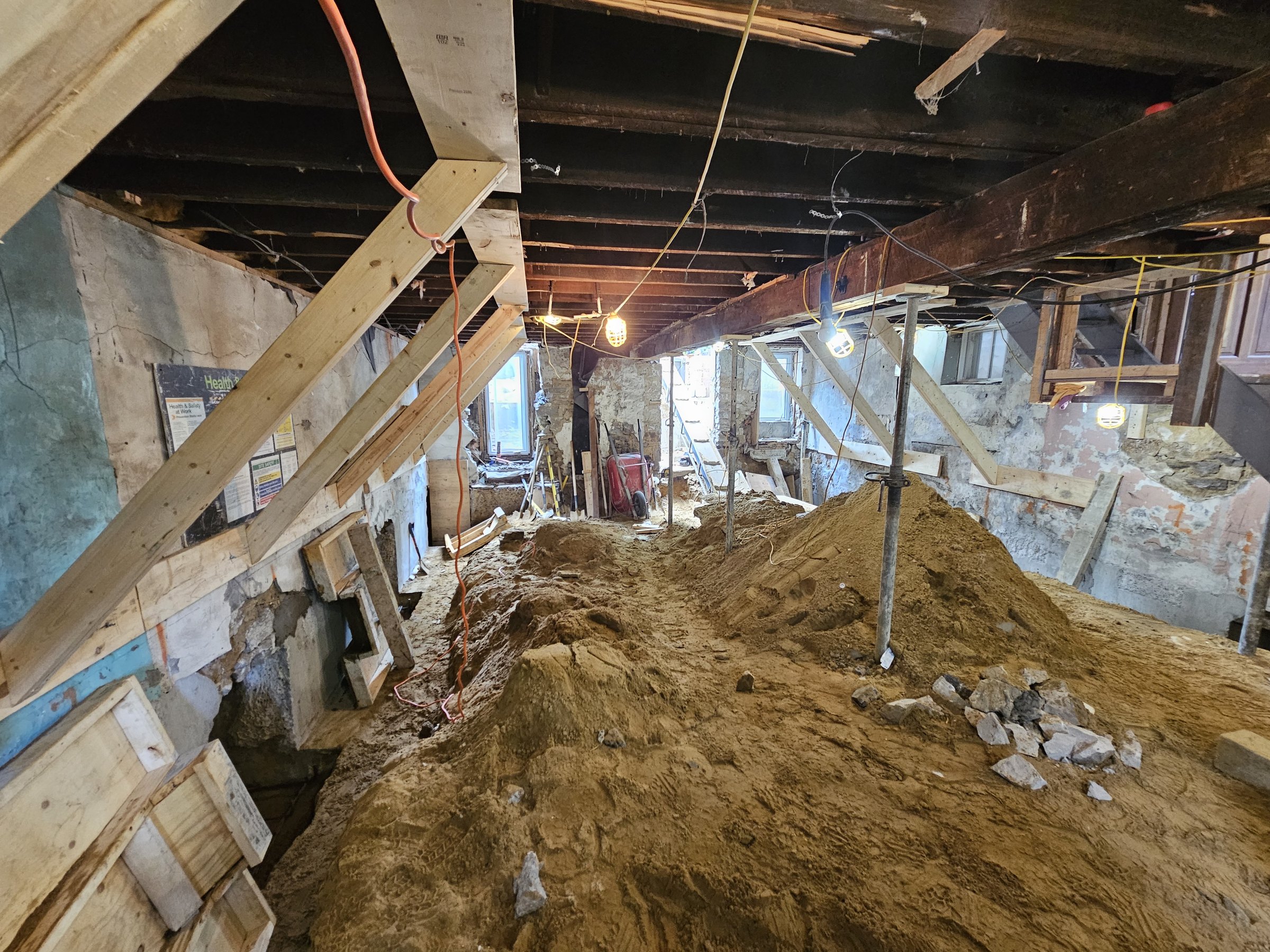 Basement underpinning — Roncesvalles, Toronto
