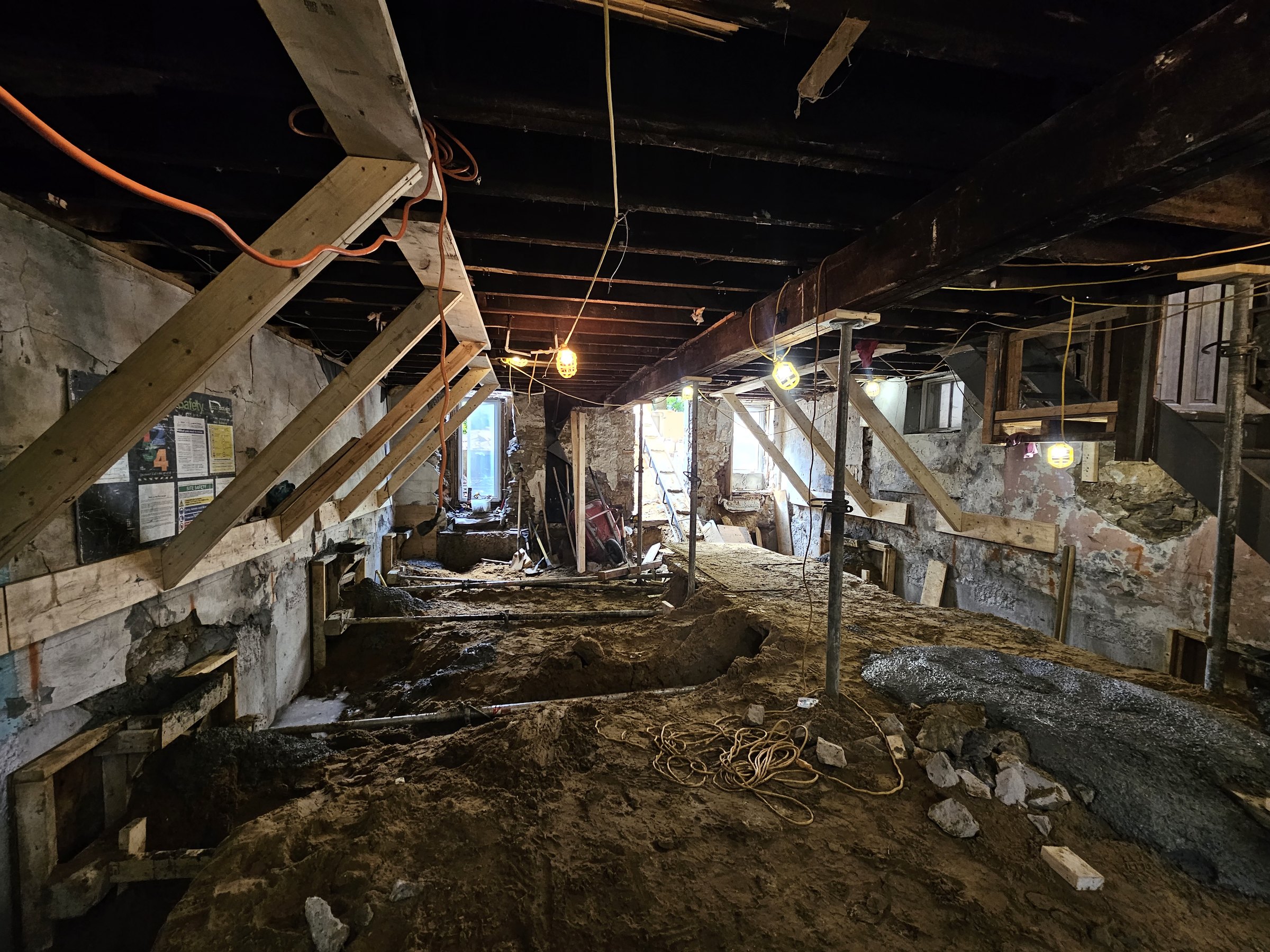 Basement underpinning — Roncesvalles, Toronto