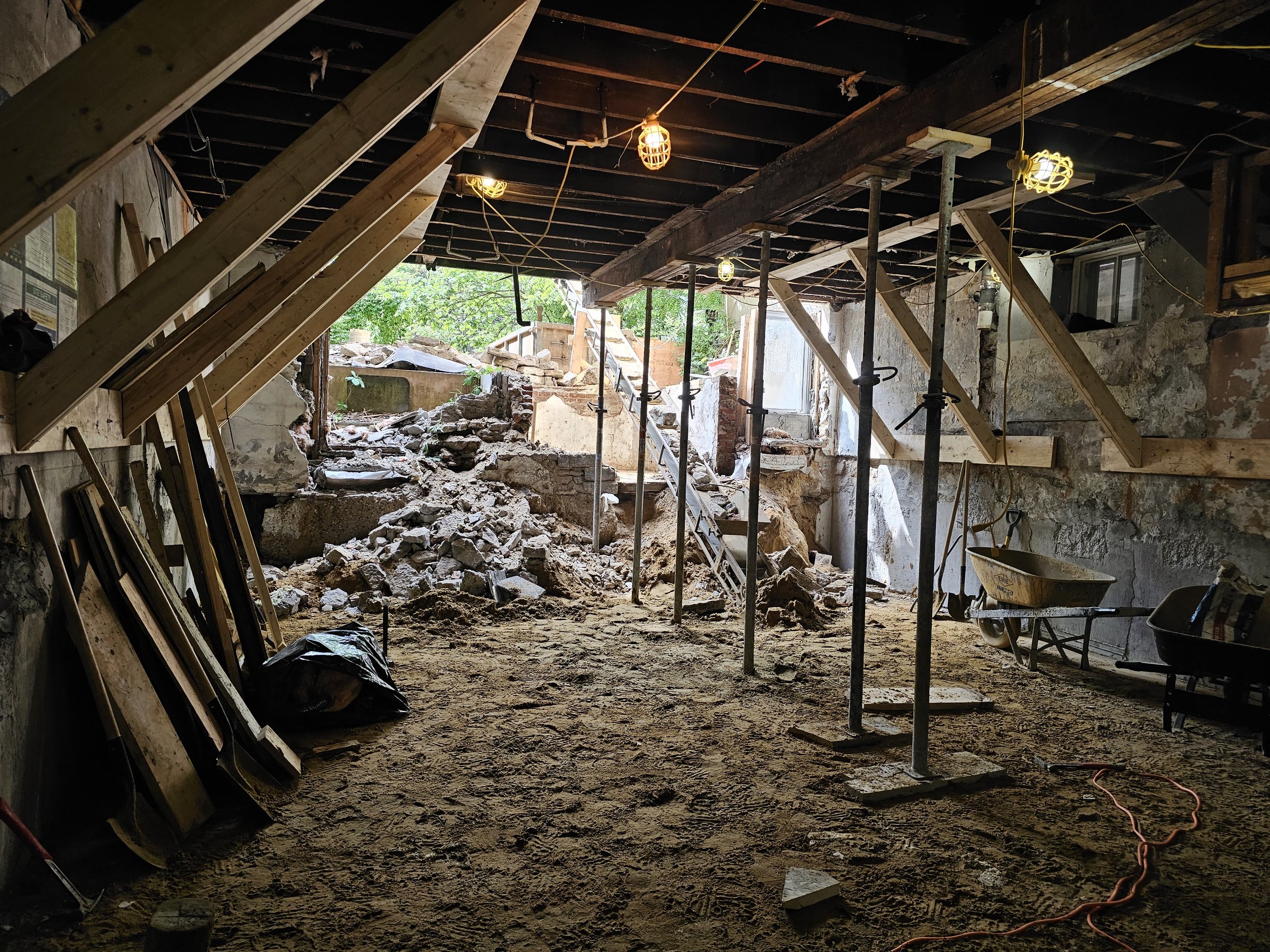 Basement underpinning — Roncesvalles, Toronto