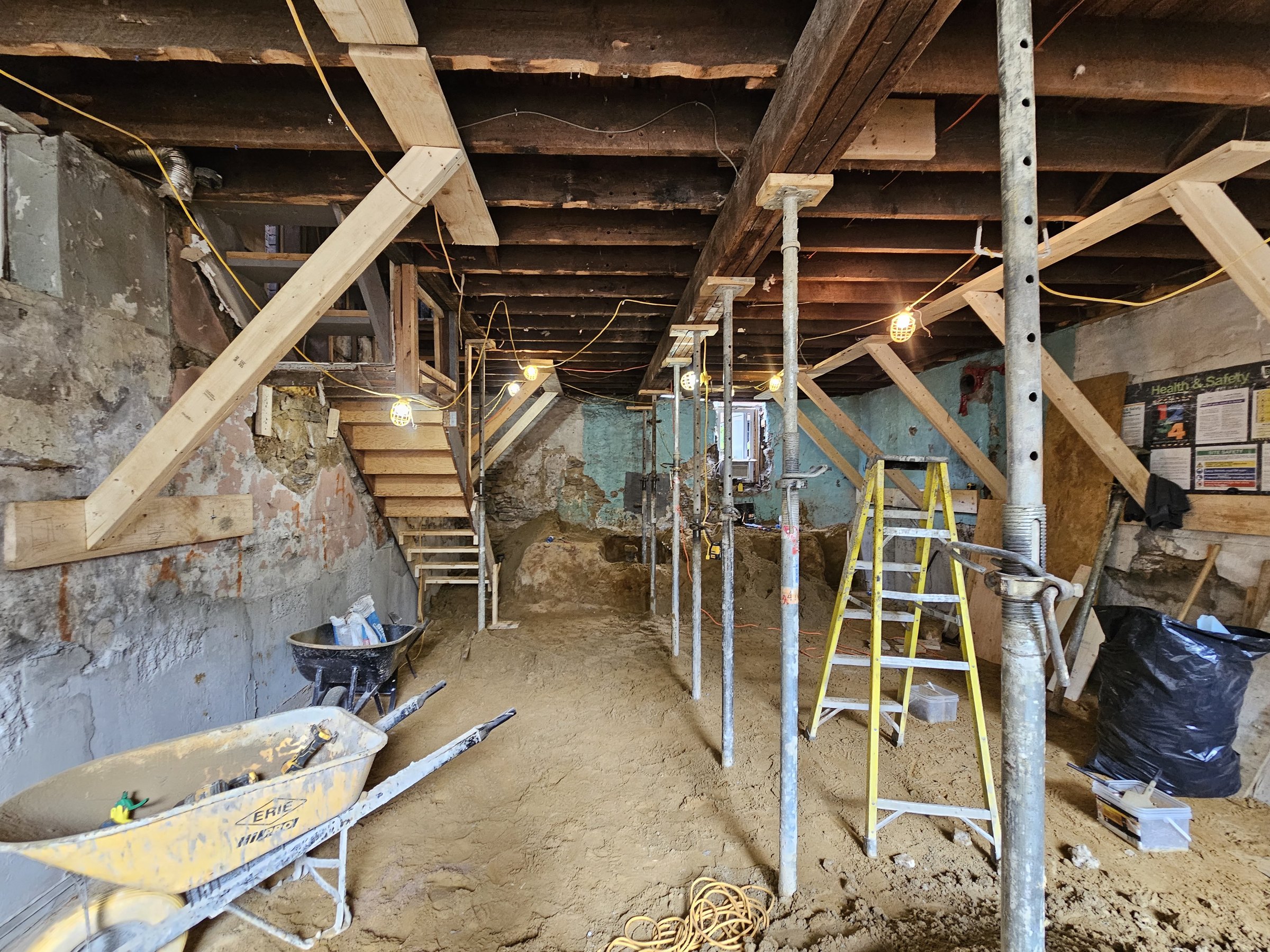 Basement underpinning — Roncesvalles, Toronto