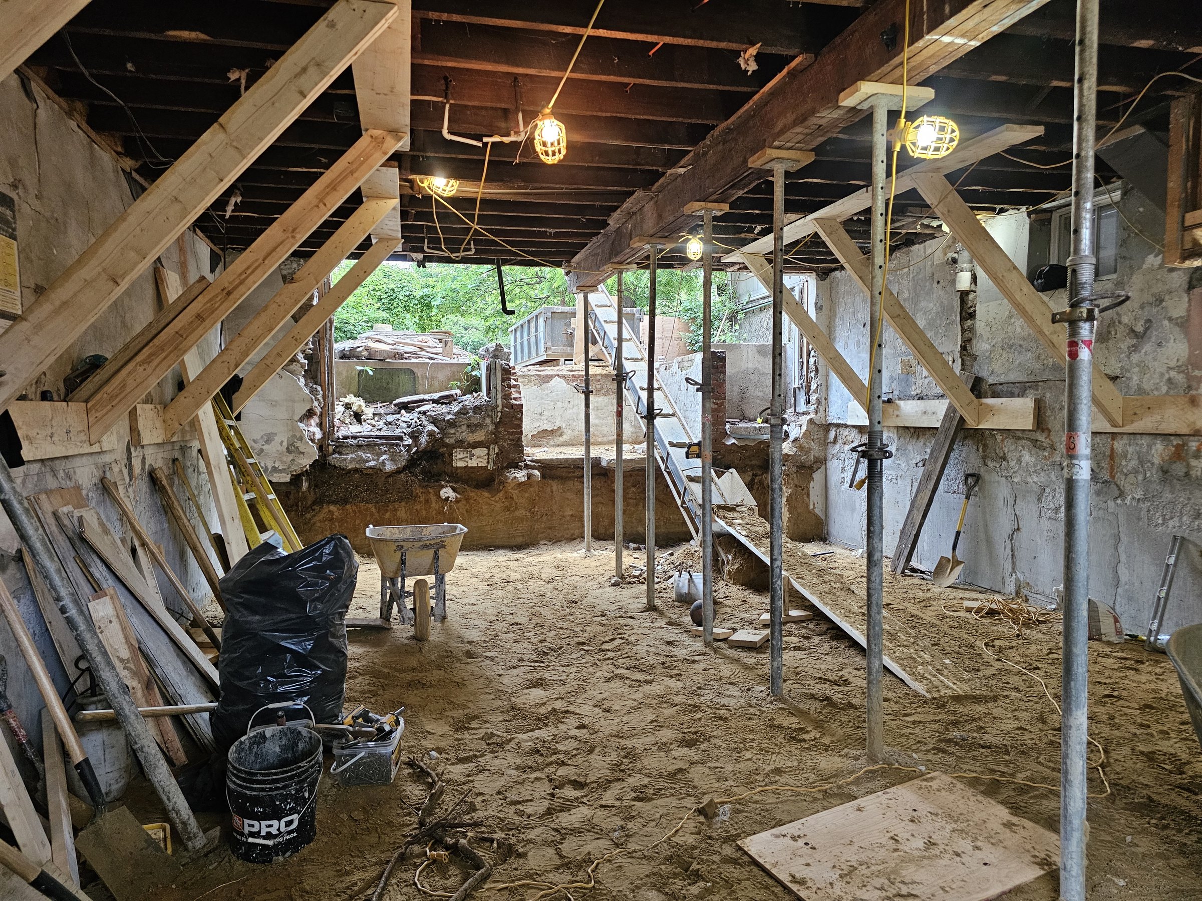 Basement underpinning — Roncesvalles, Toronto