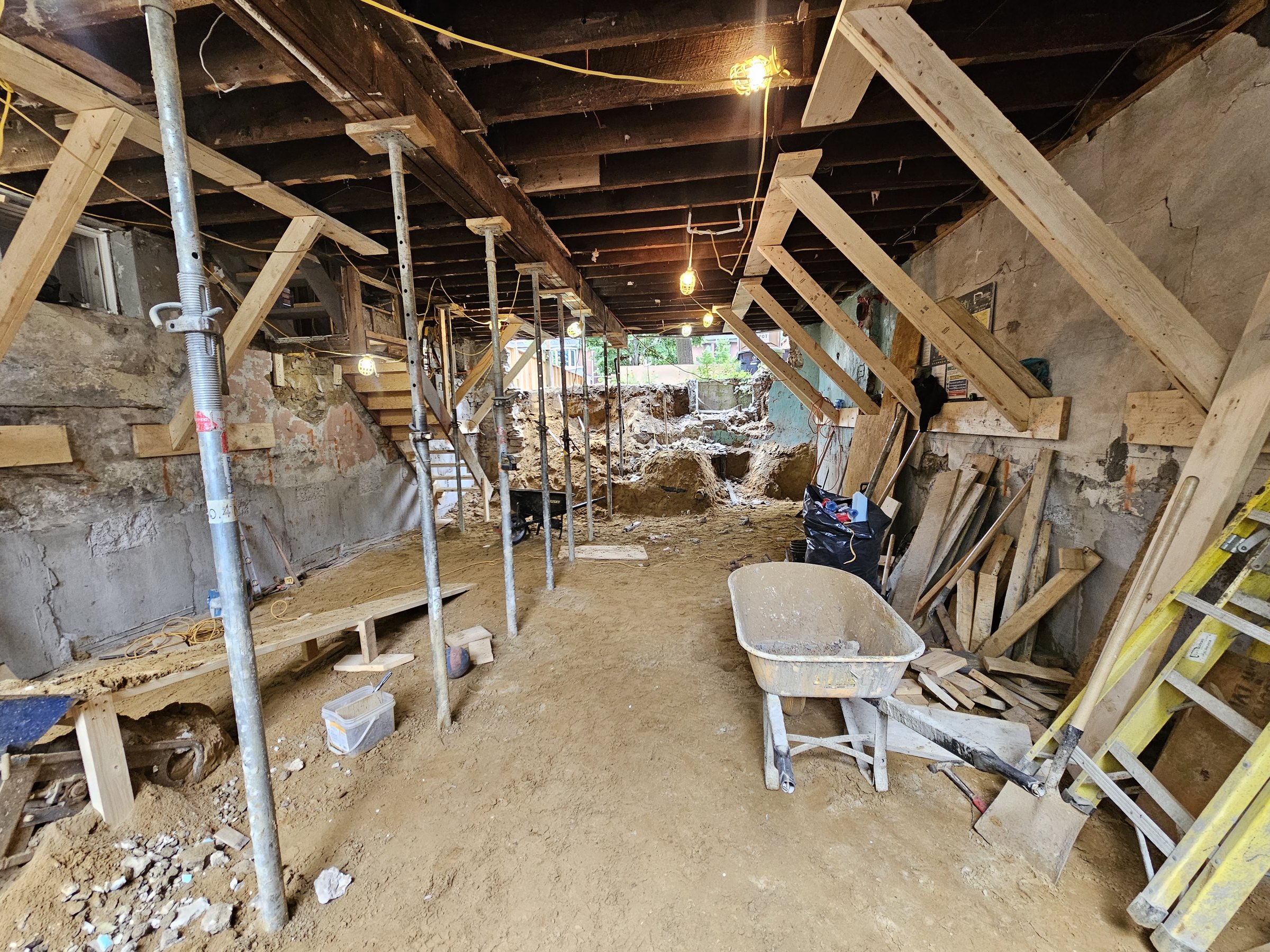 Basement underpinning — Roncesvalles, Toronto