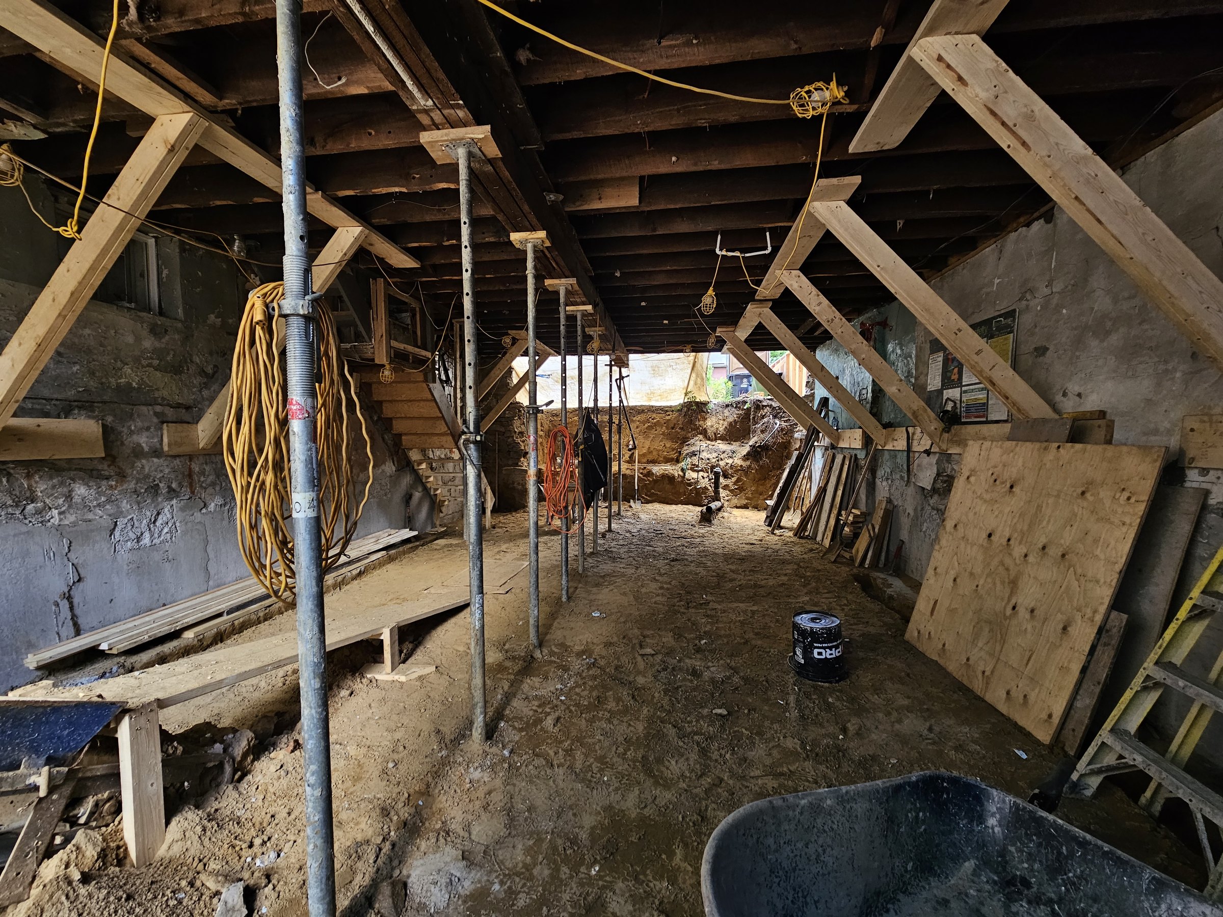 Basement underpinning — Roncesvalles, Toronto