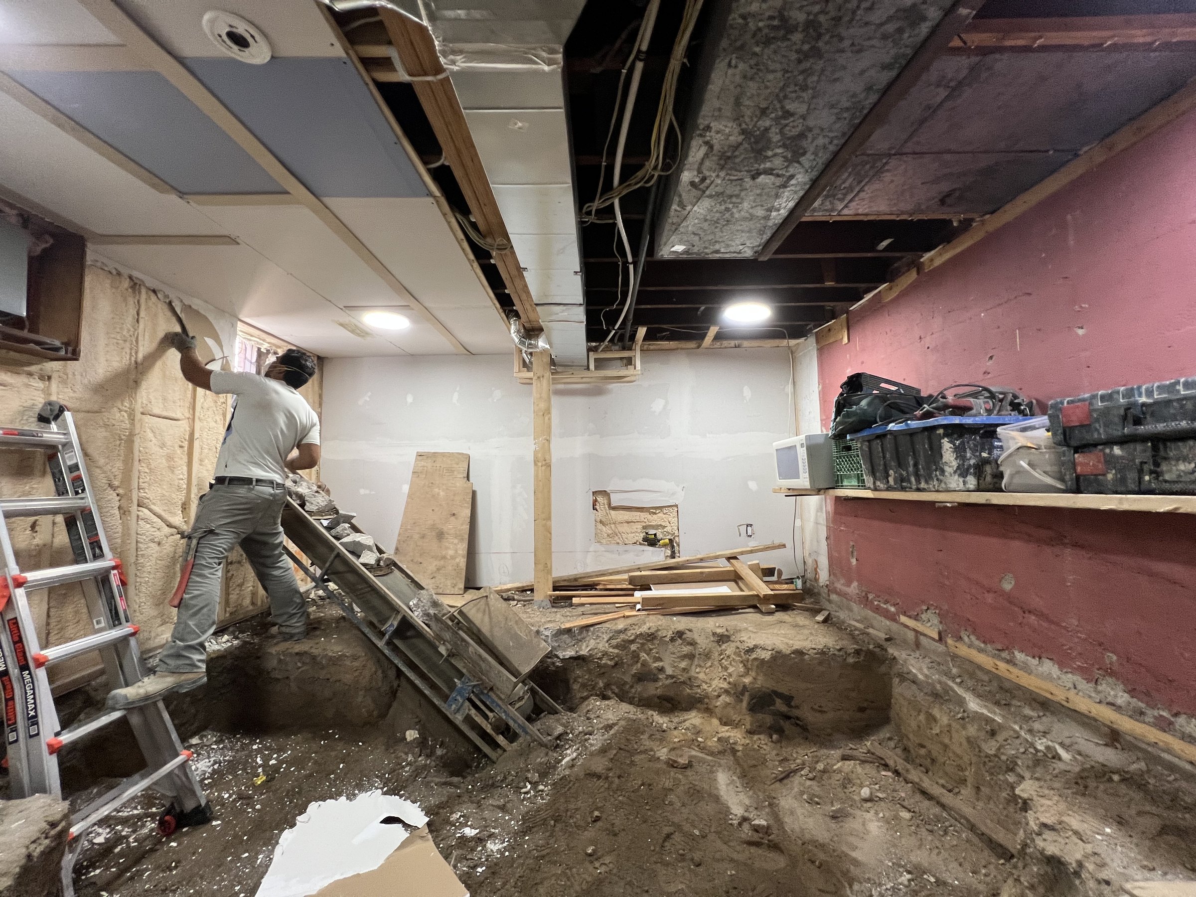Basement underpinning — Upper Beaches, Toronto