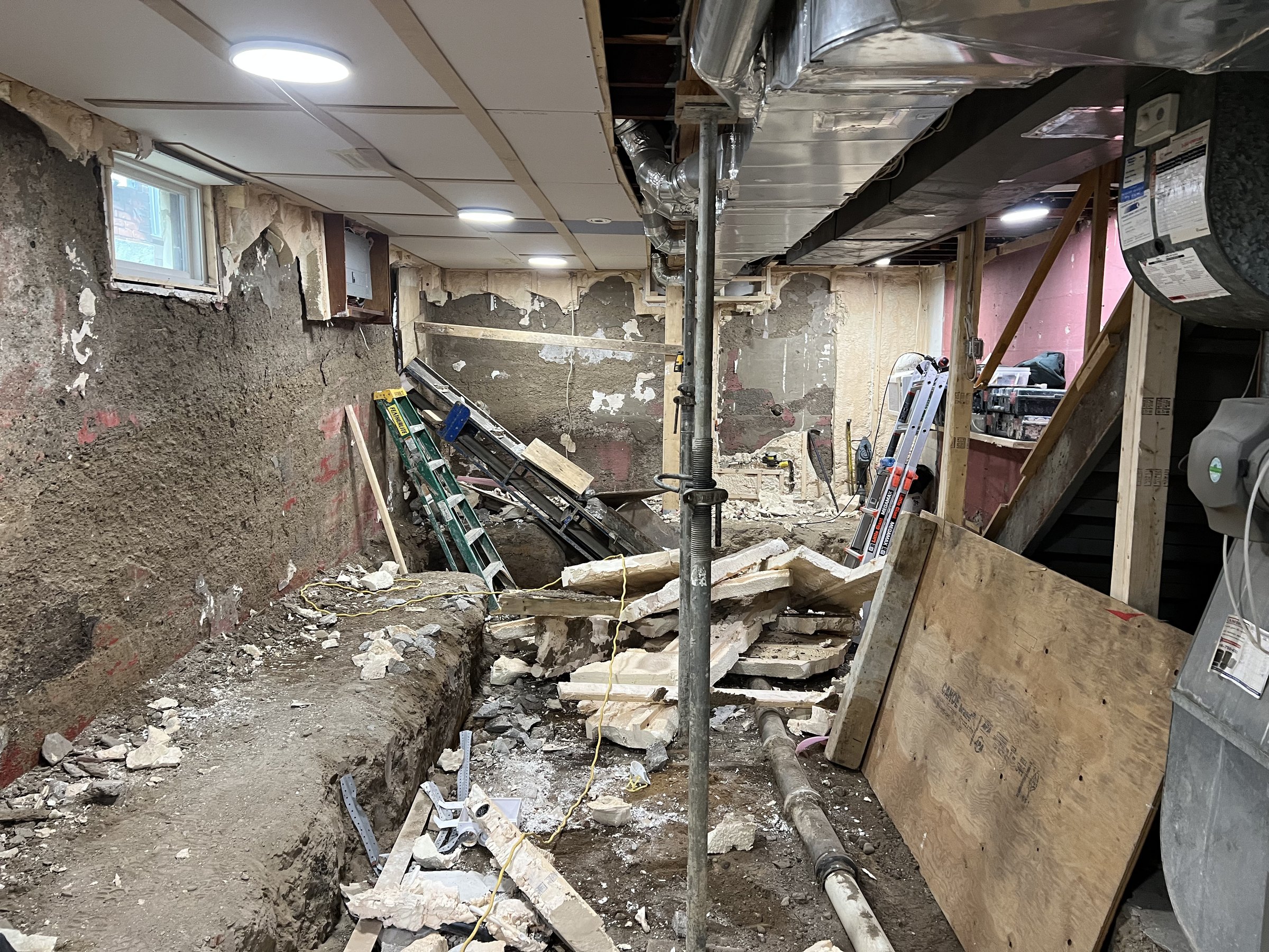 Basement underpinning — Upper Beaches, Toronto
