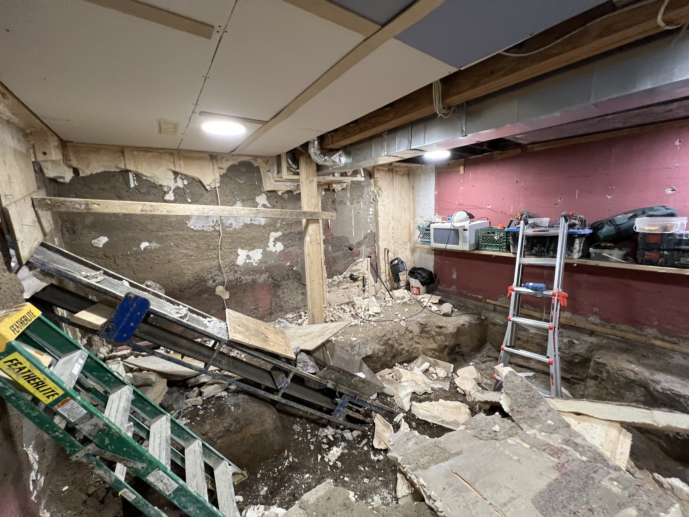 Basement underpinning — Upper Beaches, Toronto