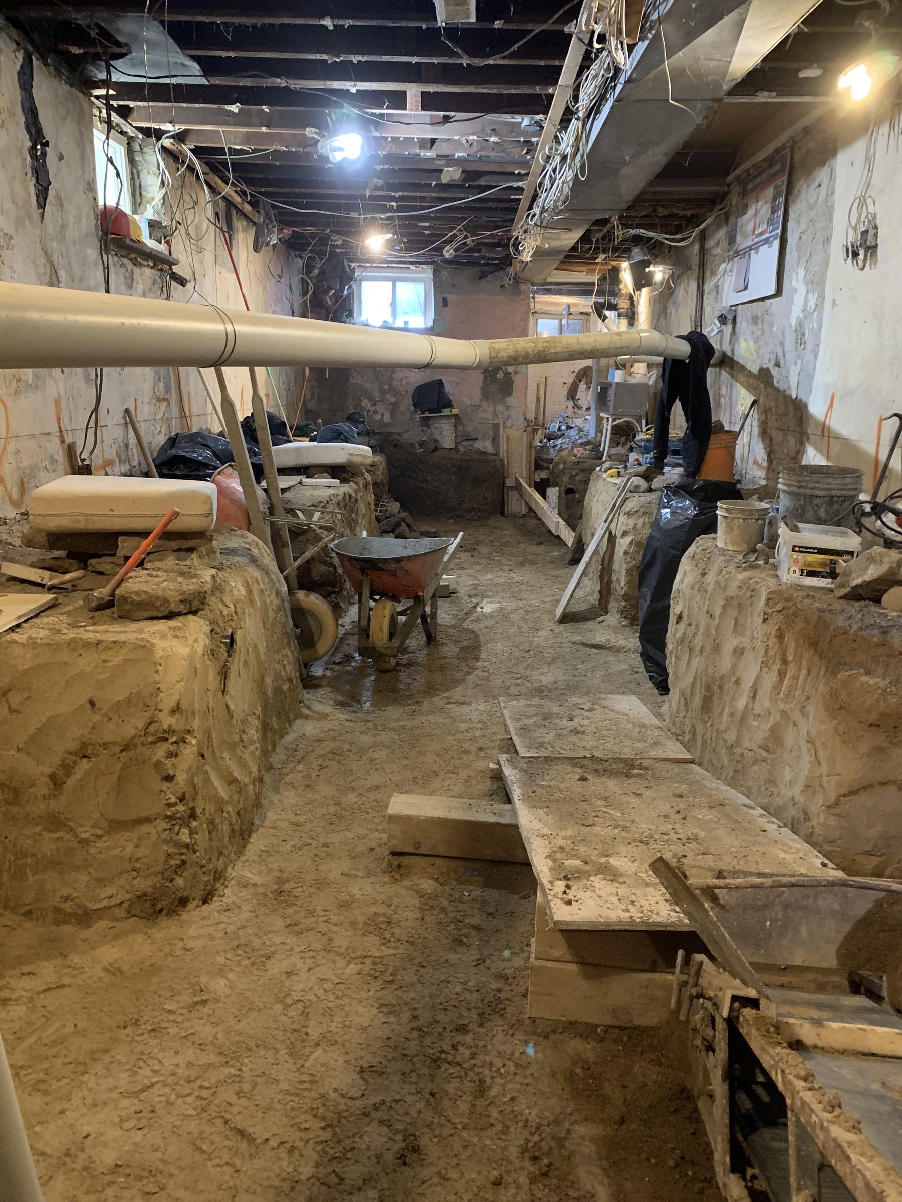 Basement underpinning project — Dovercourt Village, Toronto