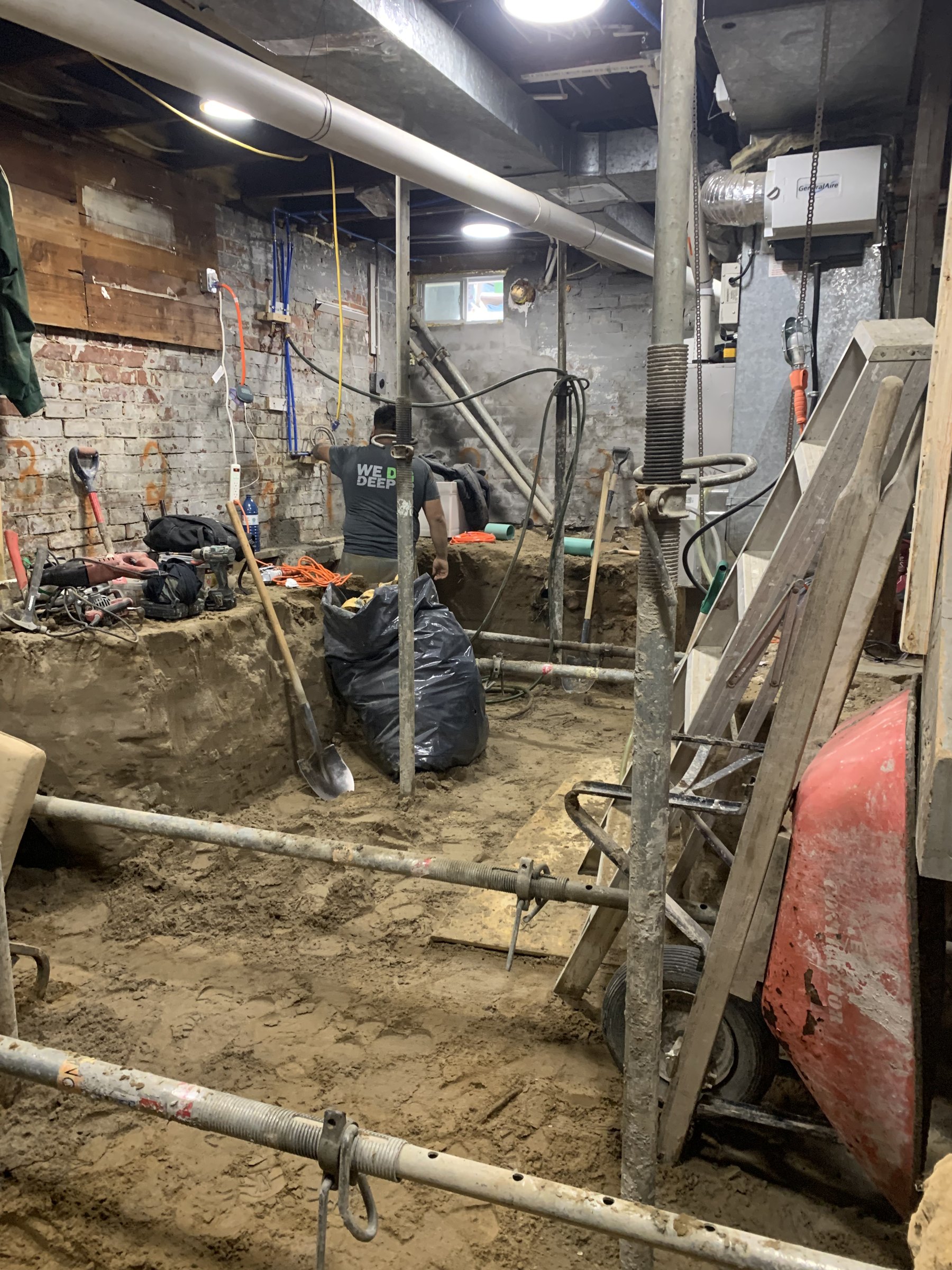 Basement underpinning — East York, Toronto