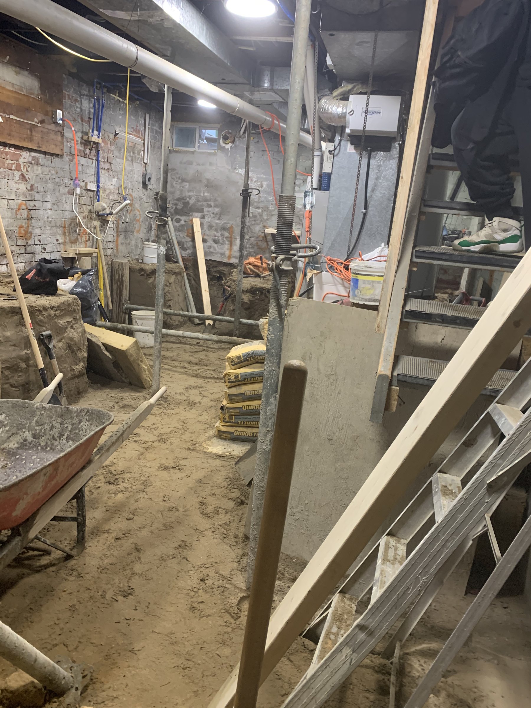 Basement underpinning — East York, Toronto